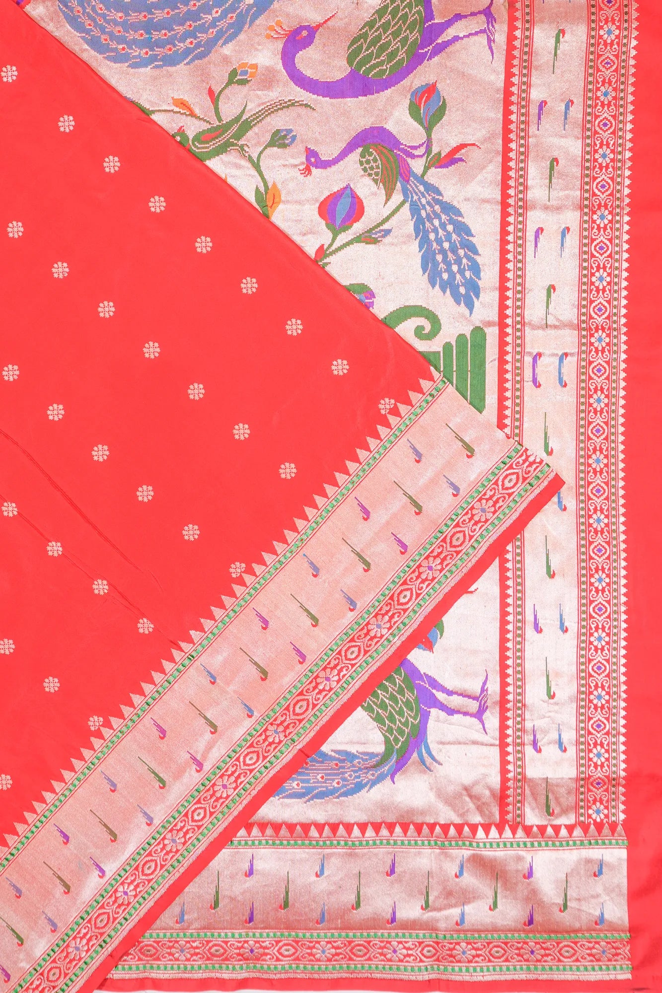Banarasi Silk Butta Red Saree