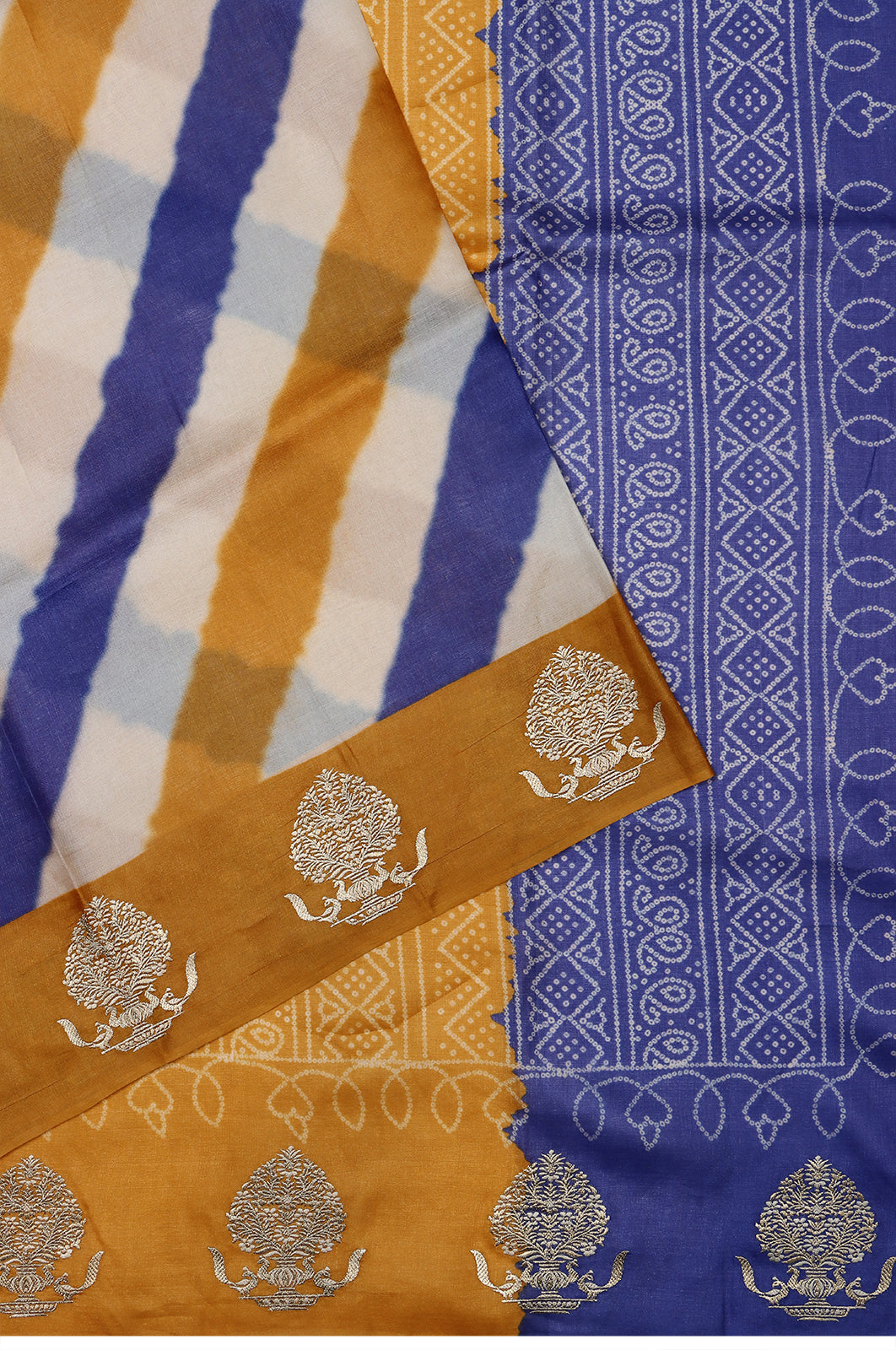 Tussar Lines Multicolour Saree With Embroidery Border