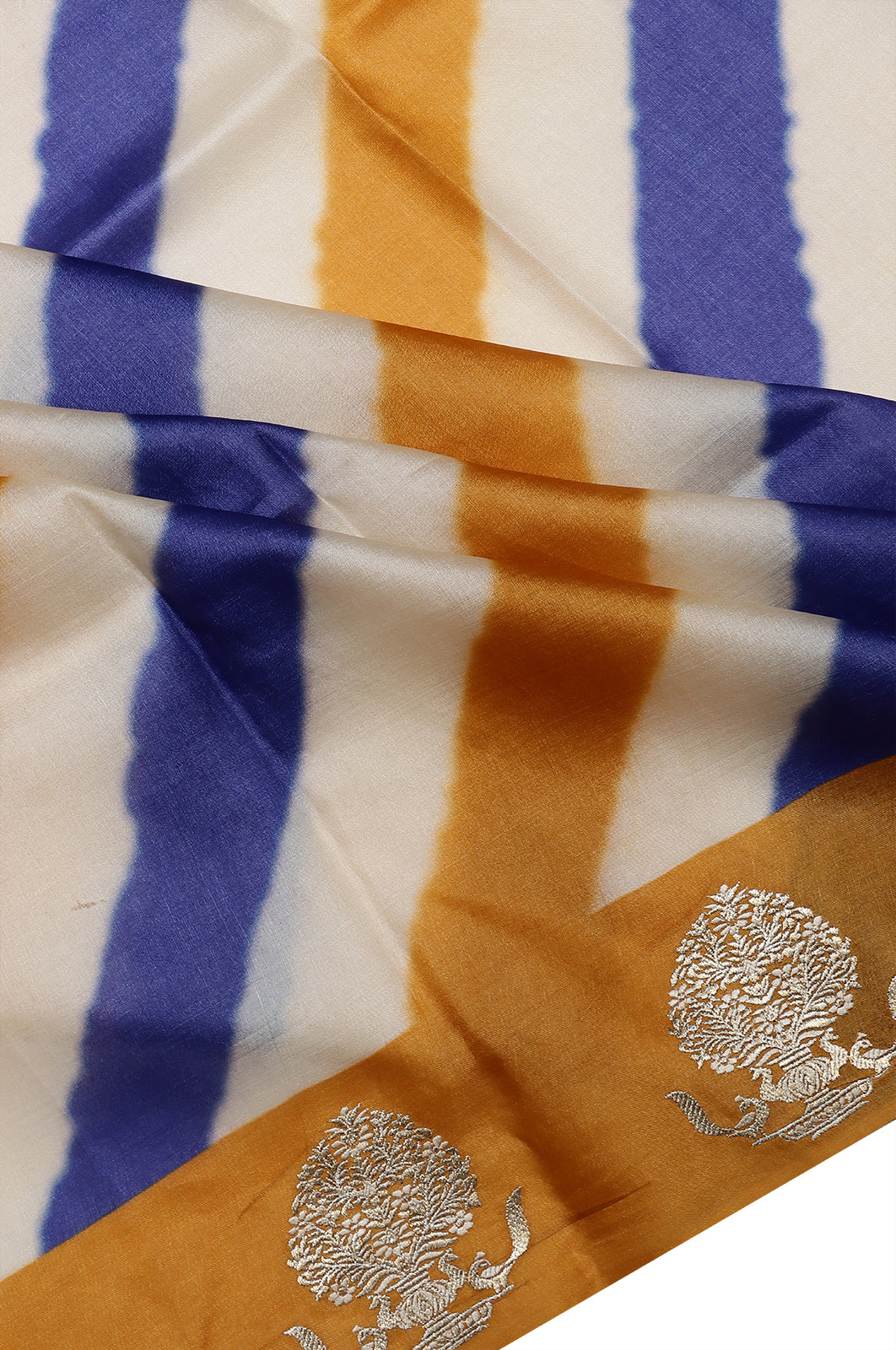 Tussar Lines Multicolour Saree With Embroidery Border