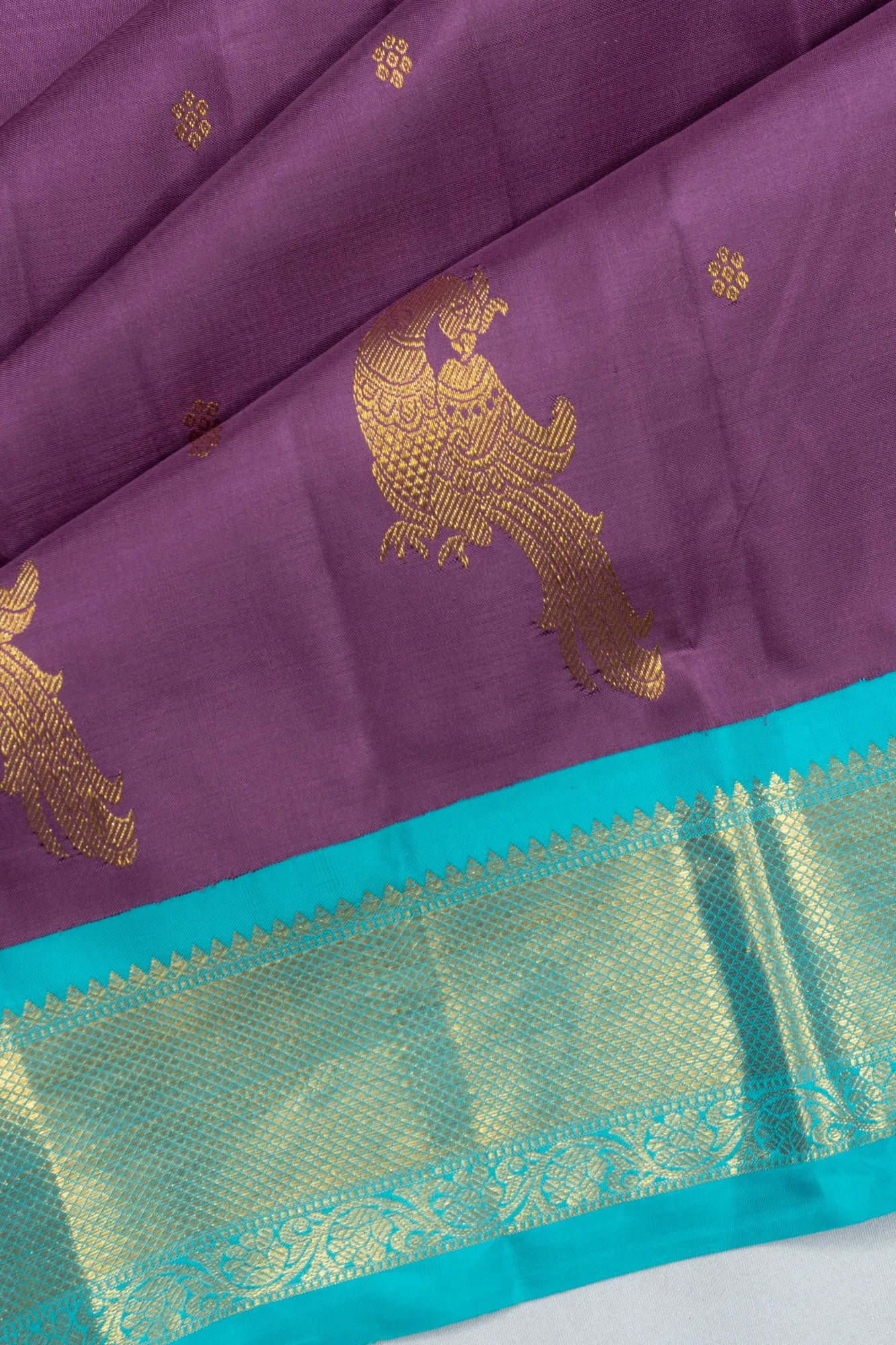 Classic Kanchipuram Silk Butta Violet Saree