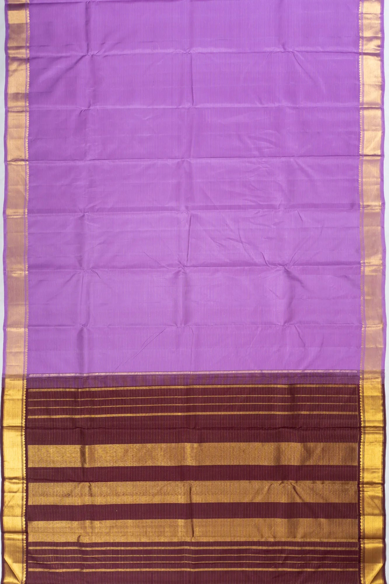 Classic Kanchipuram Silk Oosi Lines Lavender Saree
