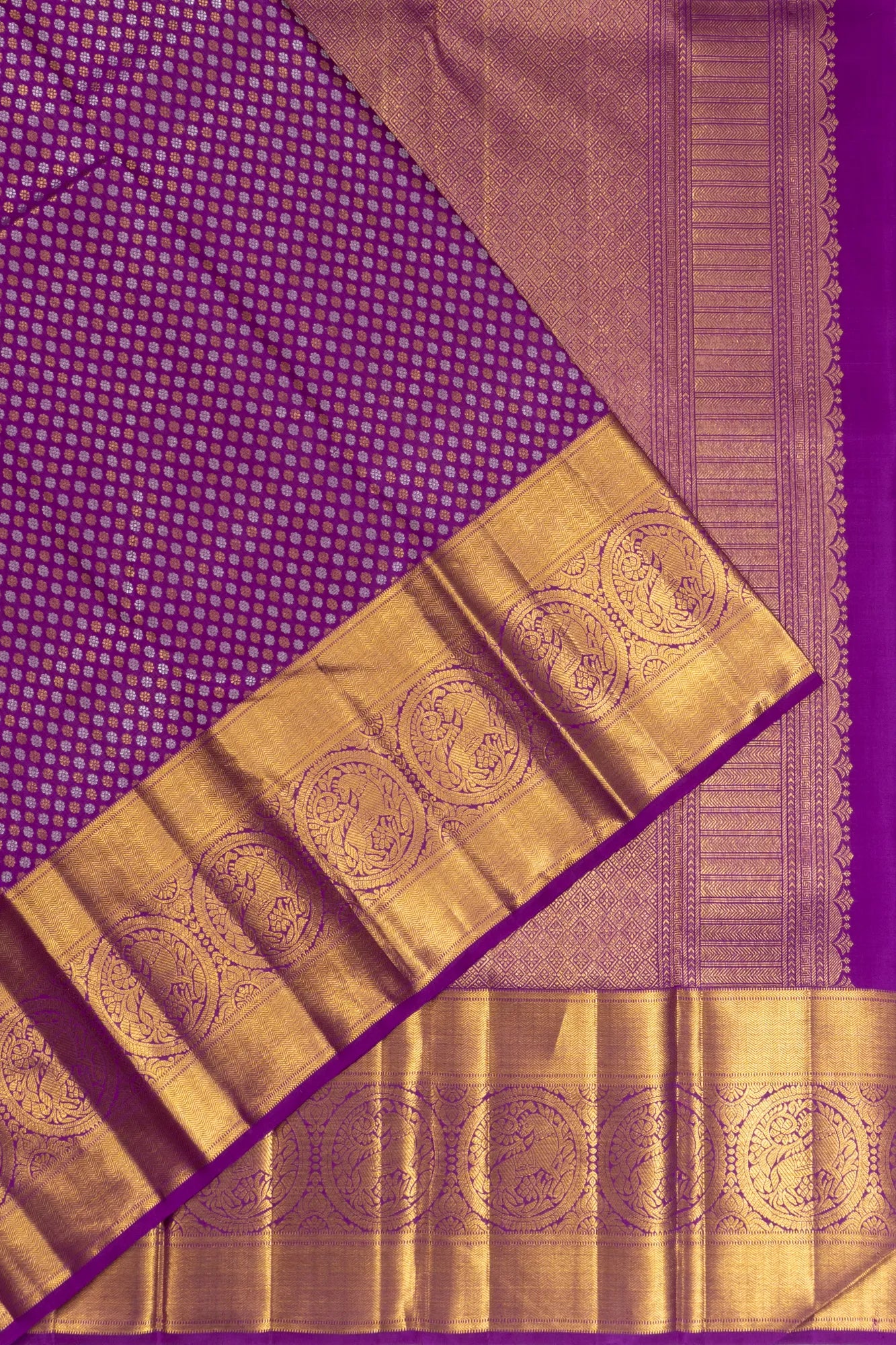 Kanchipuram Silk Brocade Purple Saree