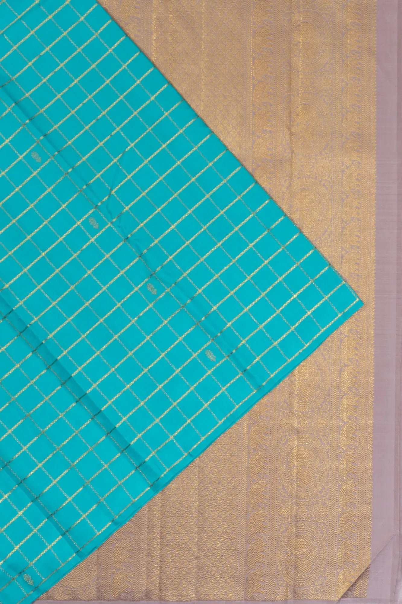 Kanchipuram Silk Lines Sky Blue Saree