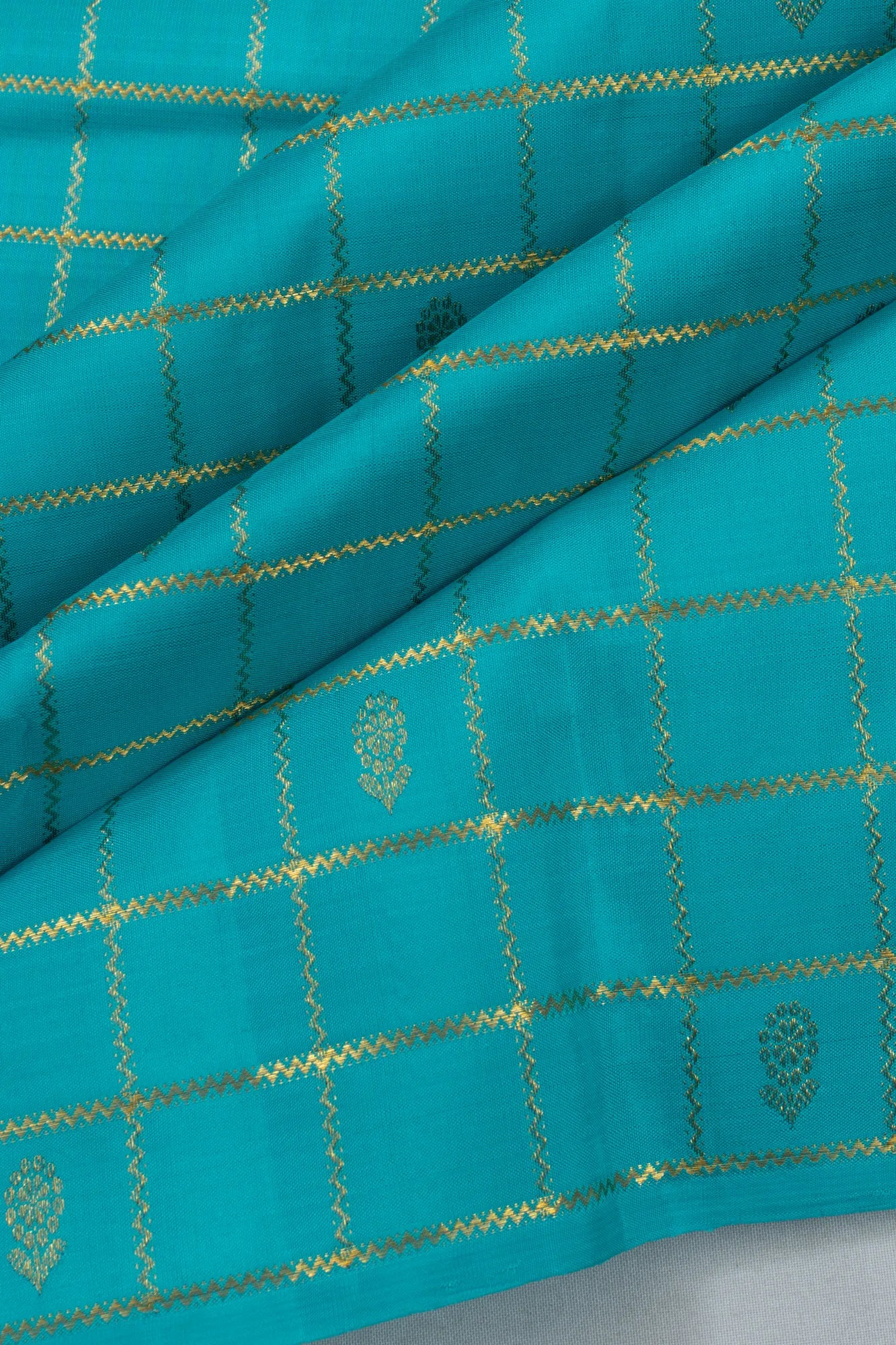 Kanchipuram Silk Lines Sky Blue Saree