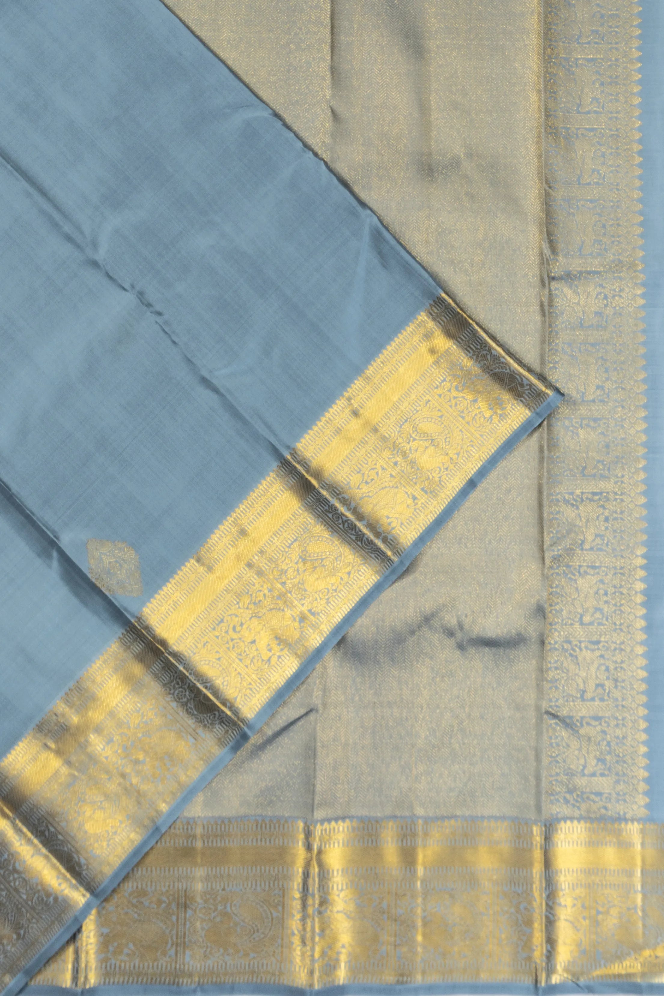 Taranga Kanchi Silk Butta Elephant Grey Saree