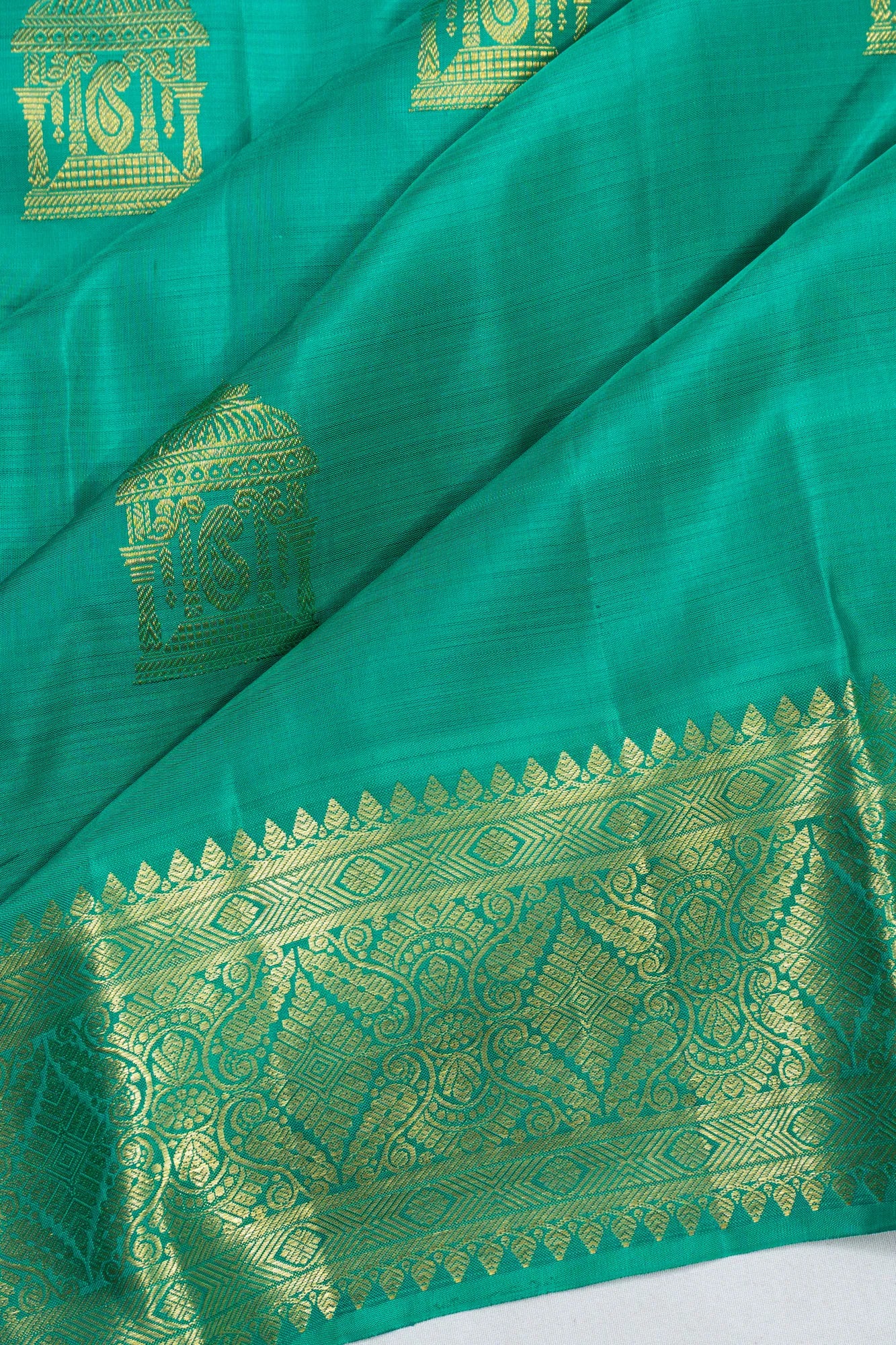 Kanchipuram Silk Butta Sea Blue Saree