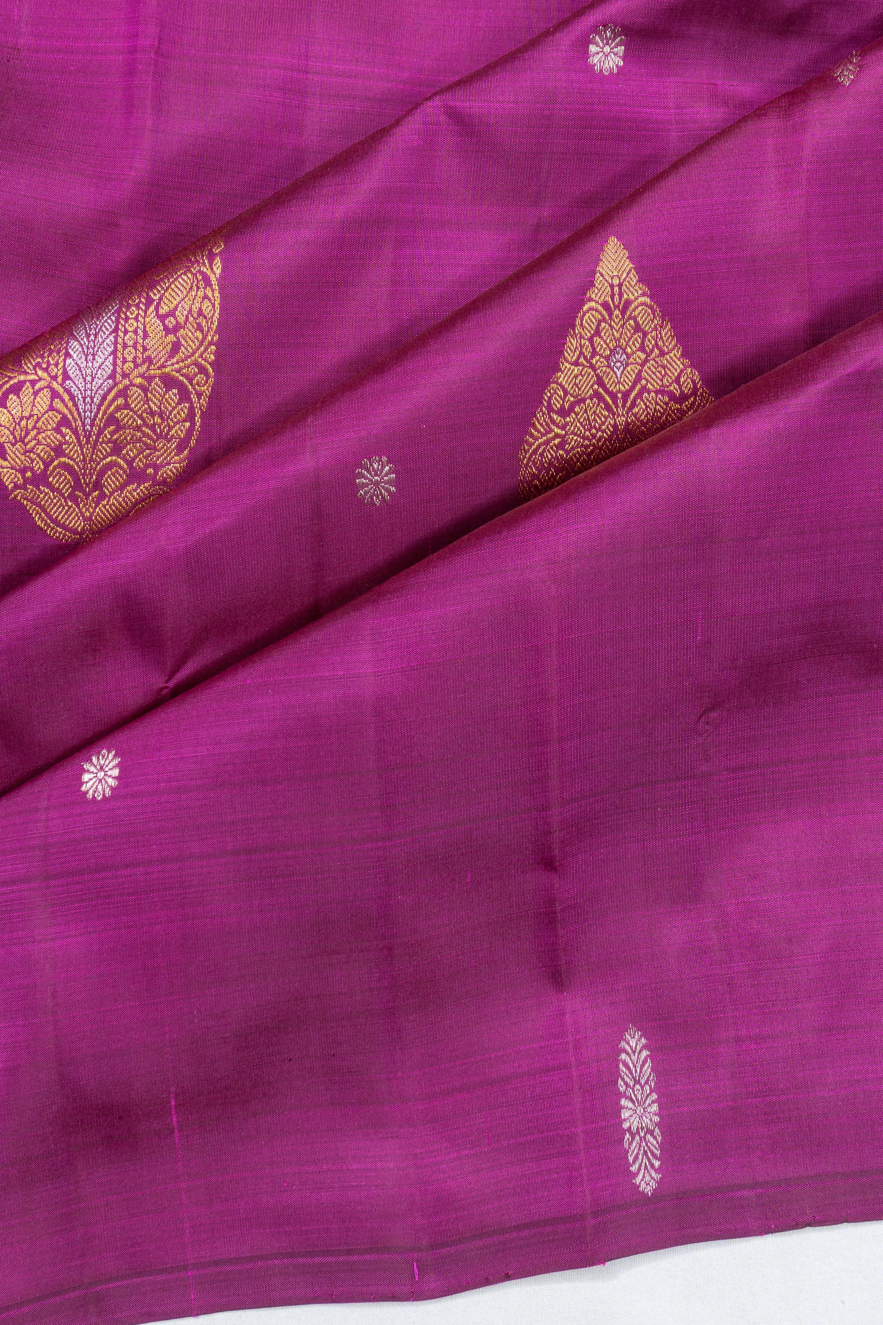 Kanchipuram Silk Butta Purple Saree