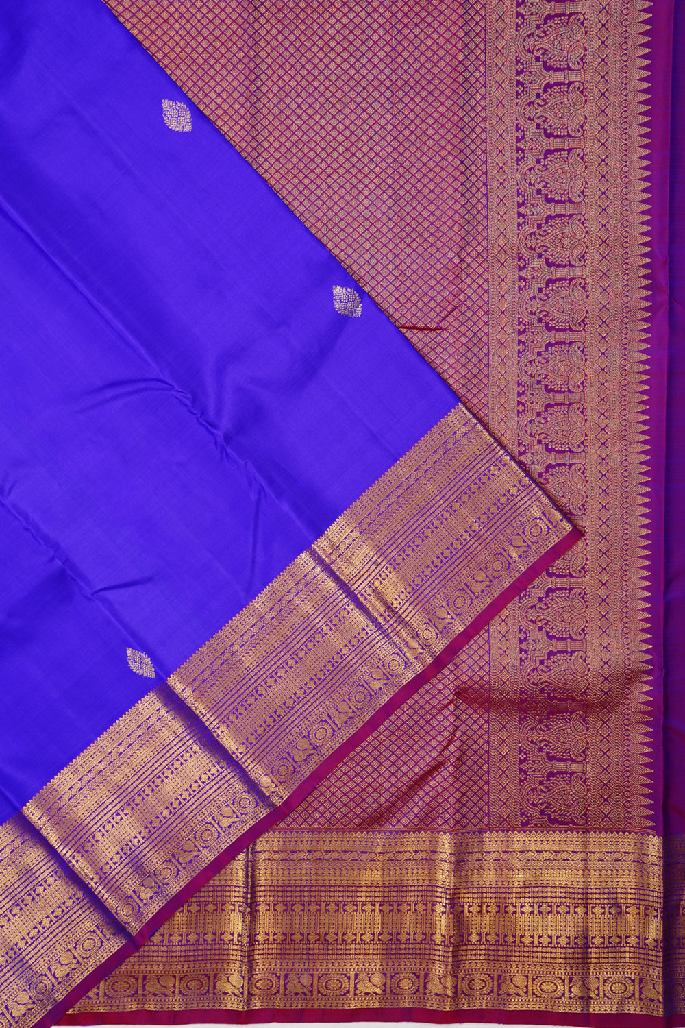 Kanchipuram Silk Butta Royal Blue Saree
