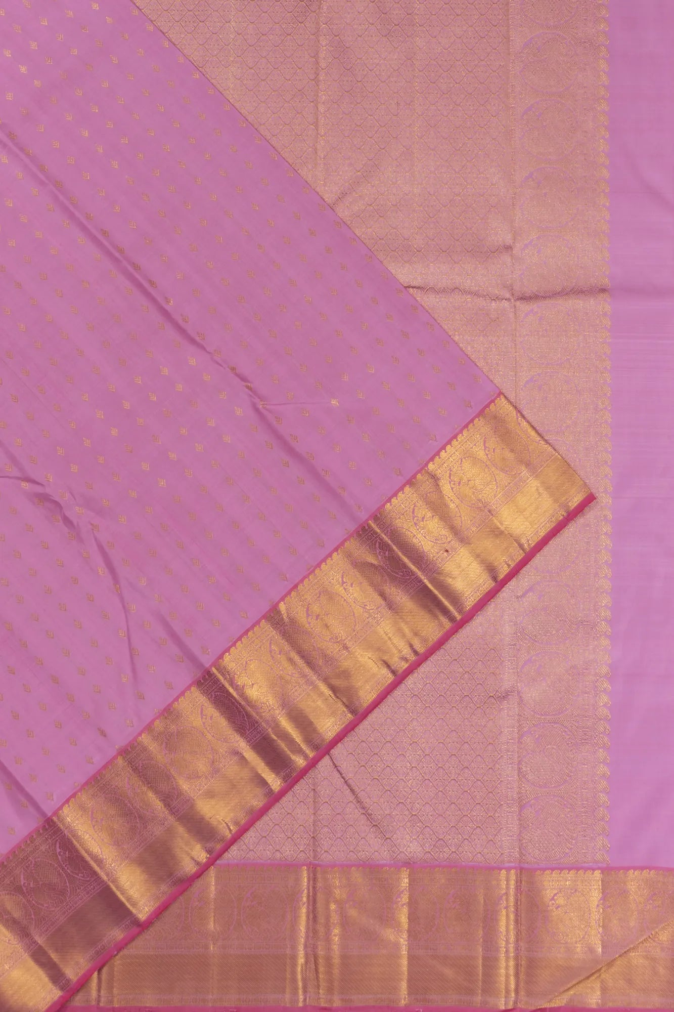 Kanchipuram Silk Brocade Baby Pink Saree
