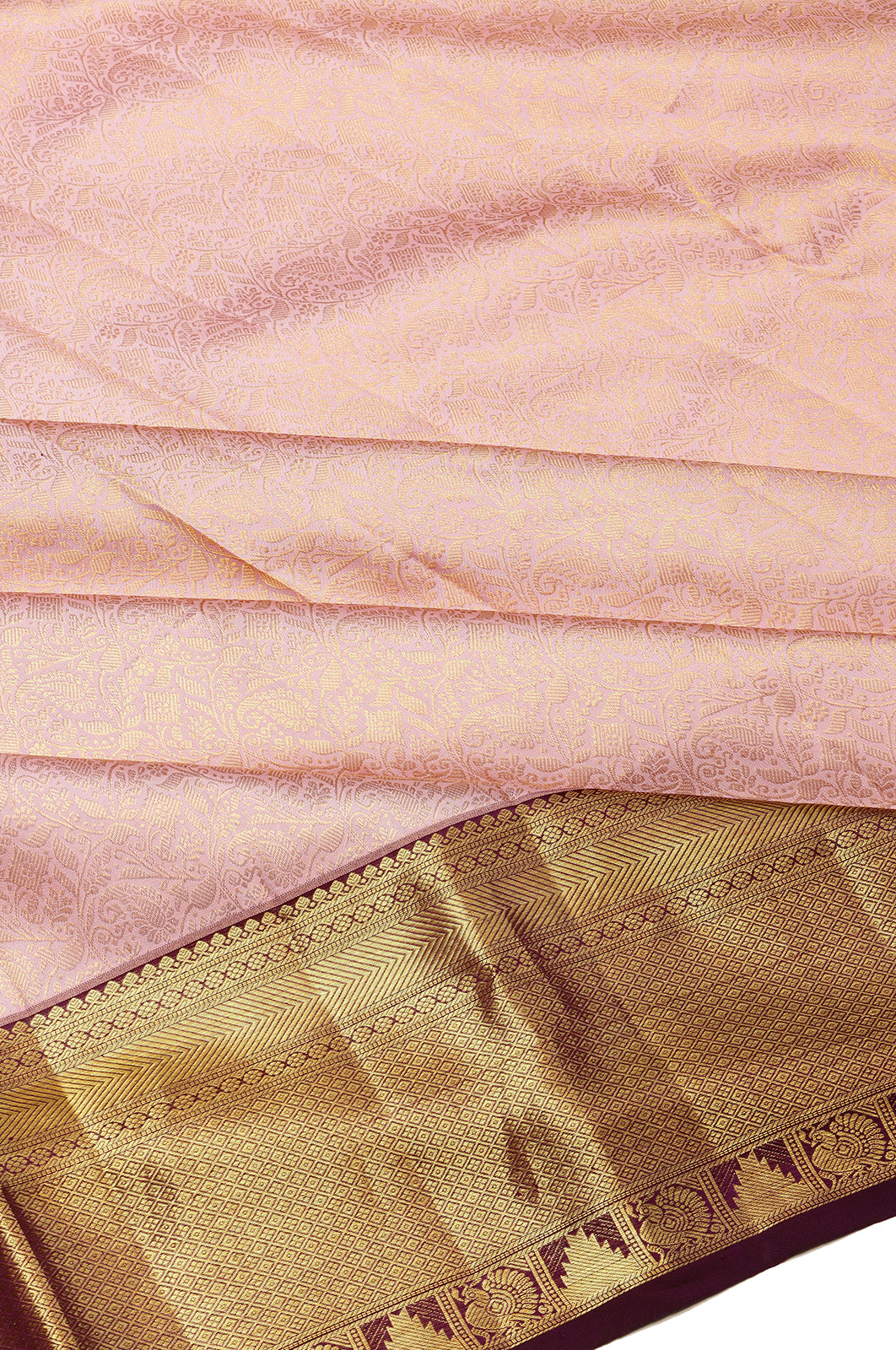 Taranga Kanchi Silk Brocade Baby Pink Saree