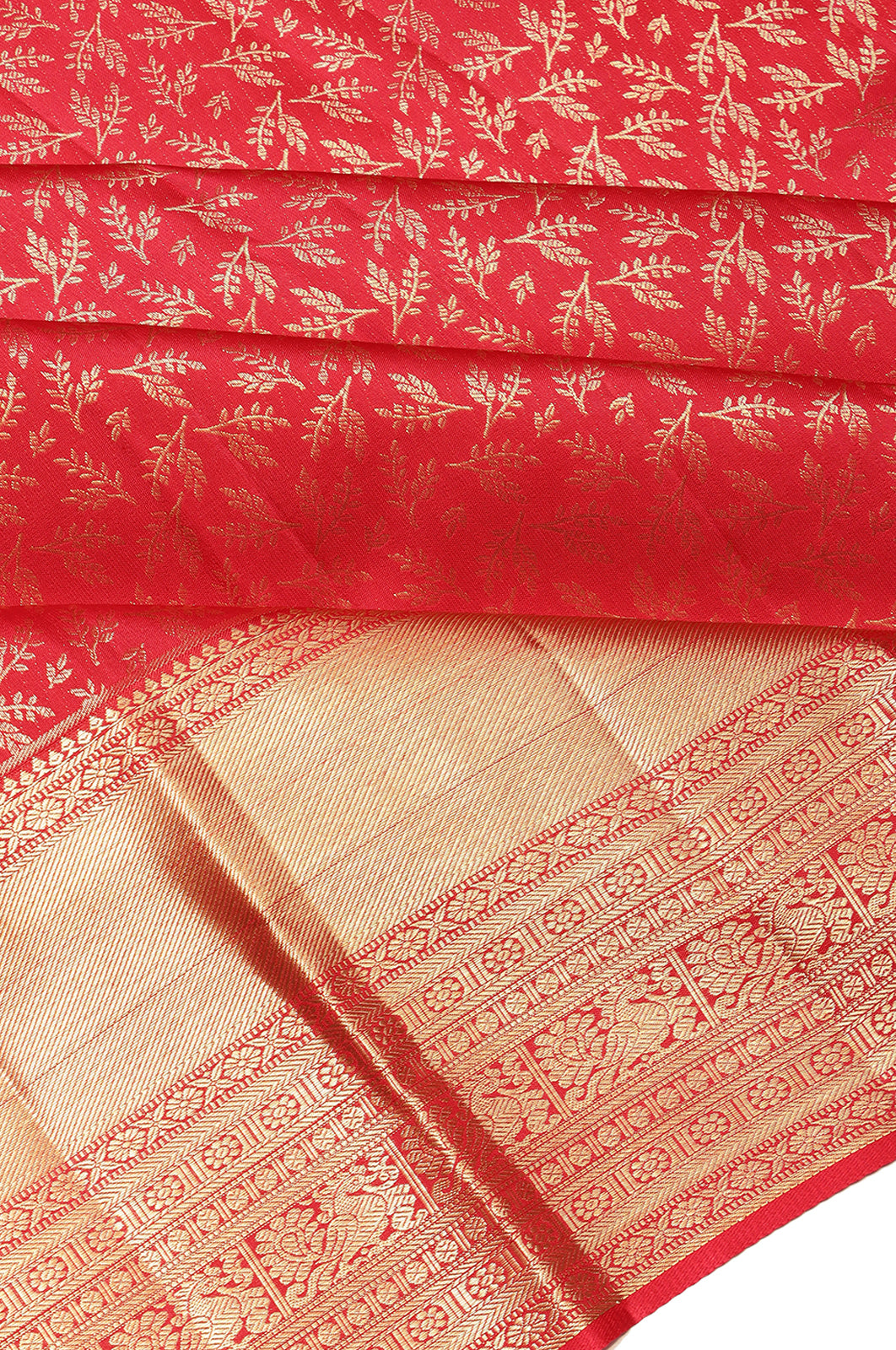 Taranga Kanchi Silk Brocade Red Saree