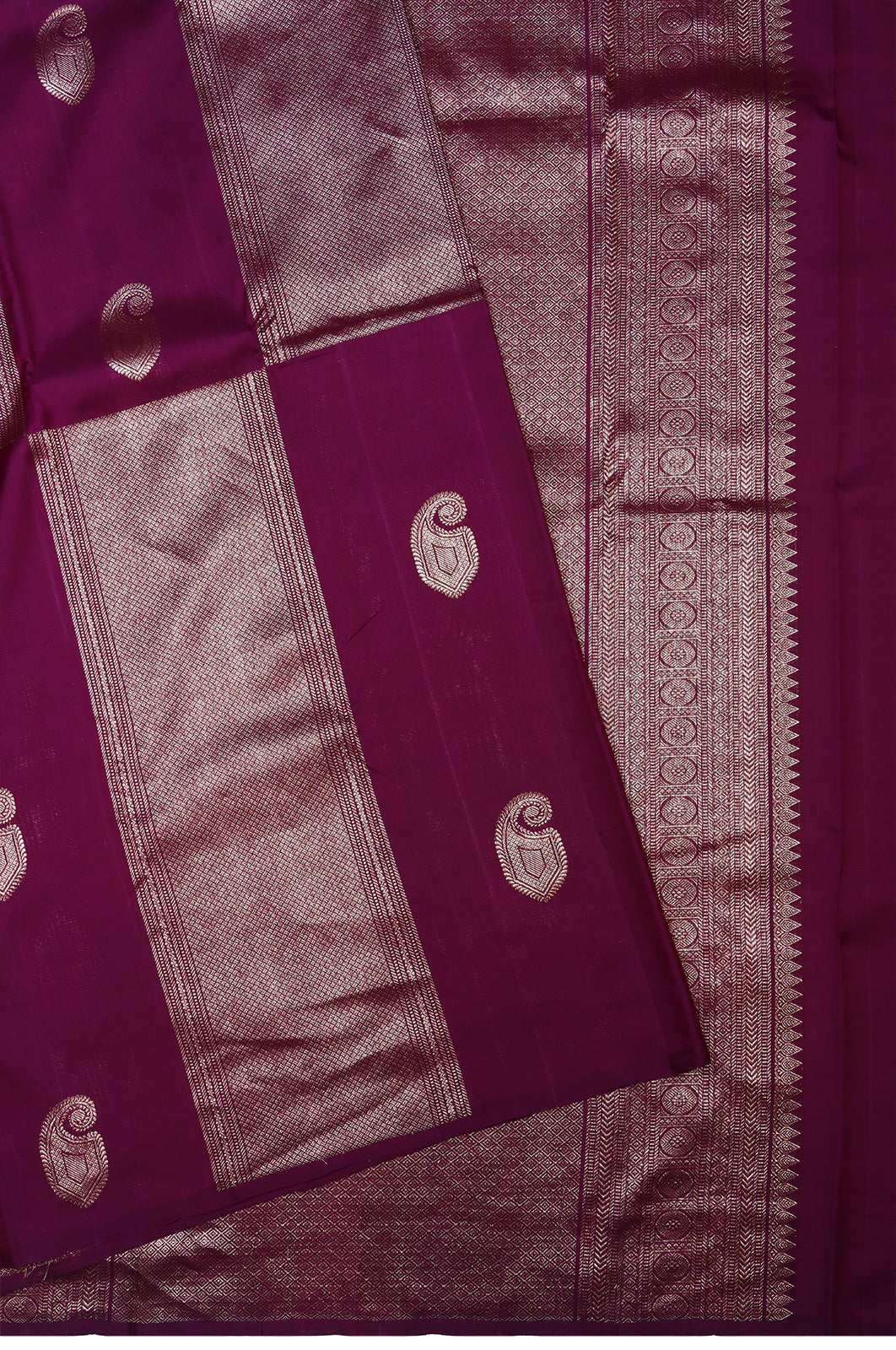 Antique Zari Kanchipuram Silk Brocade Purple Saree
