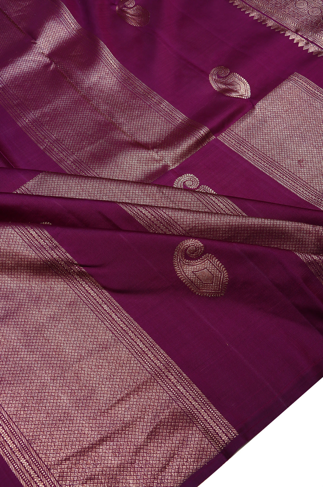 Antique Zari Kanchipuram Silk Brocade Purple Saree