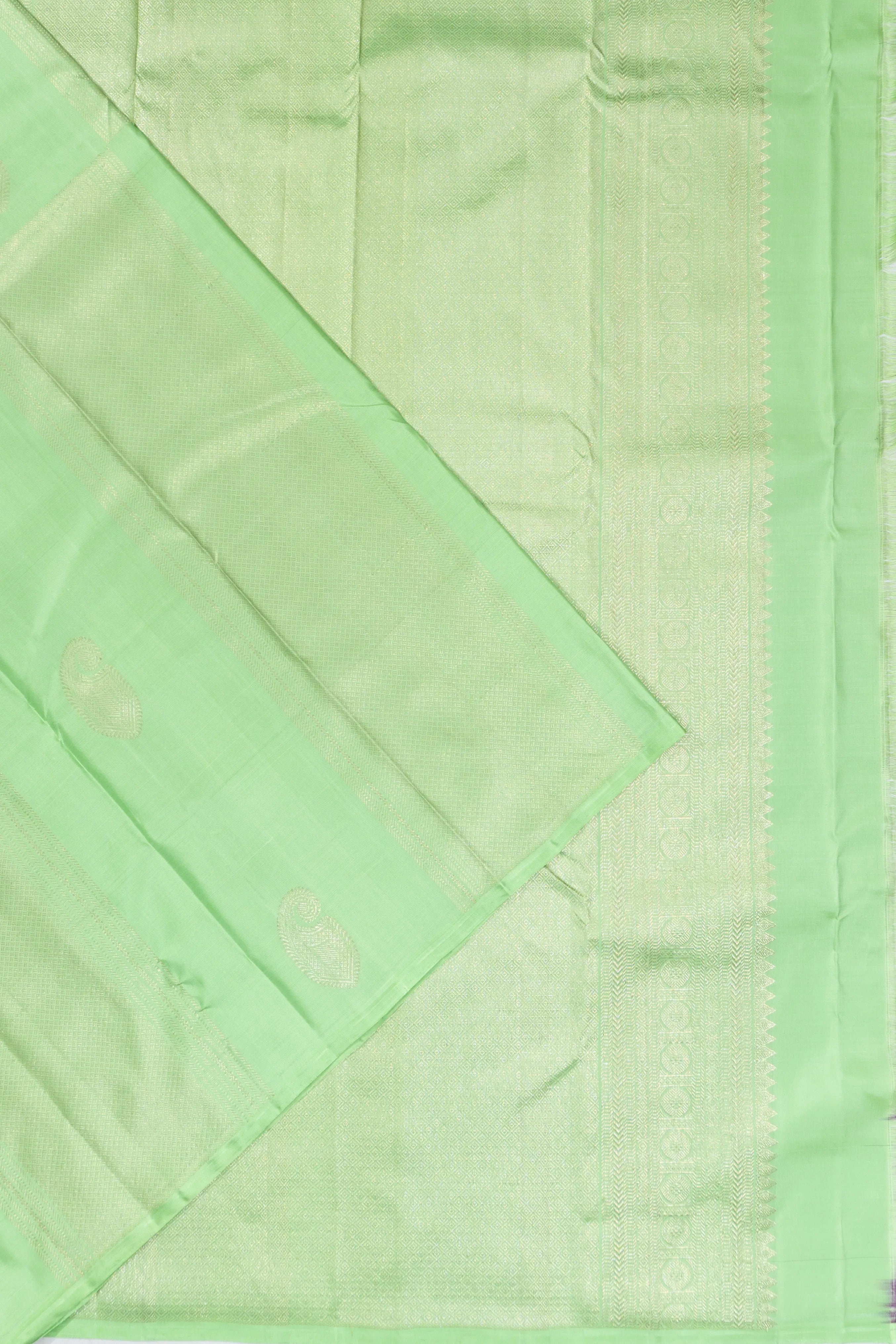 Kanchipuram Silk Brocade Pastel Green Saree