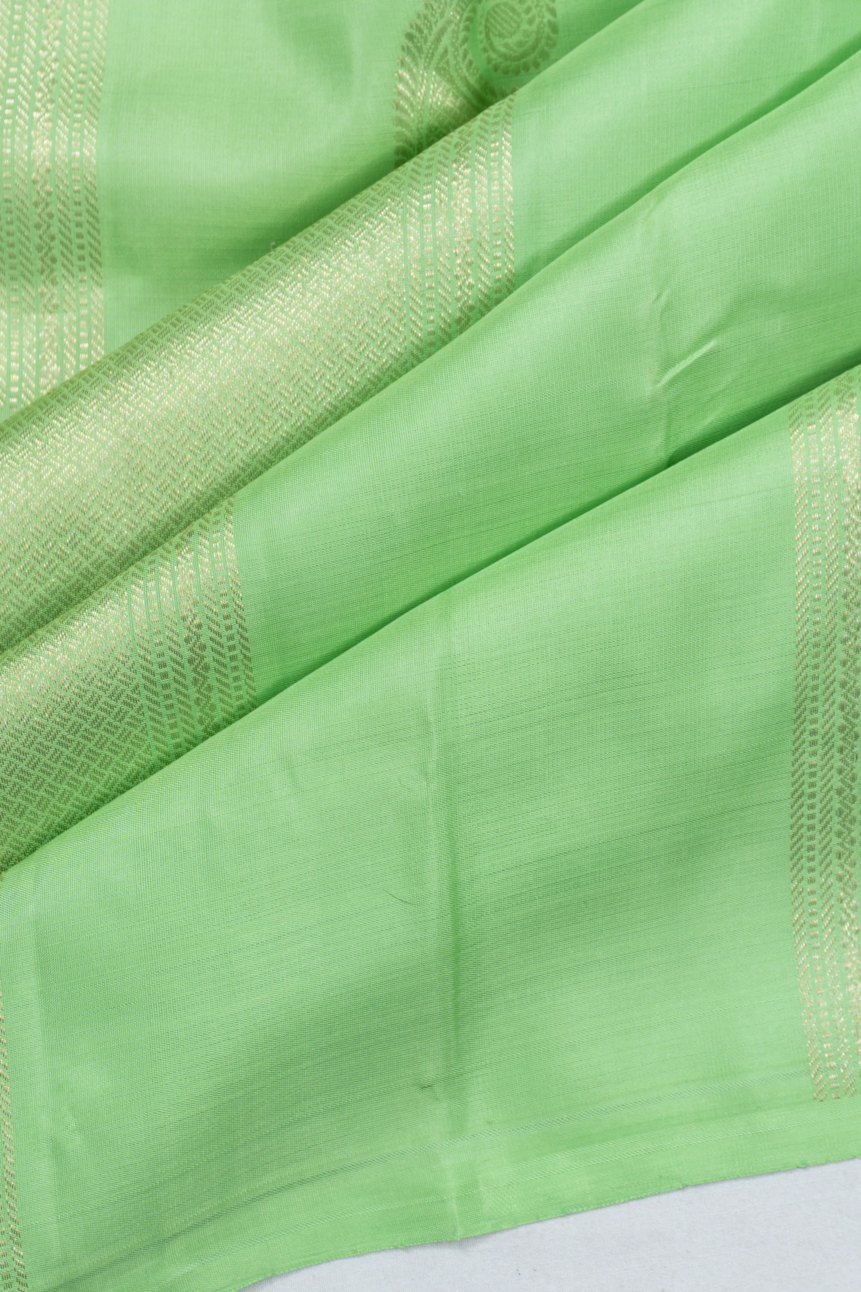 Kanchipuram Silk Brocade Pastel Green Saree