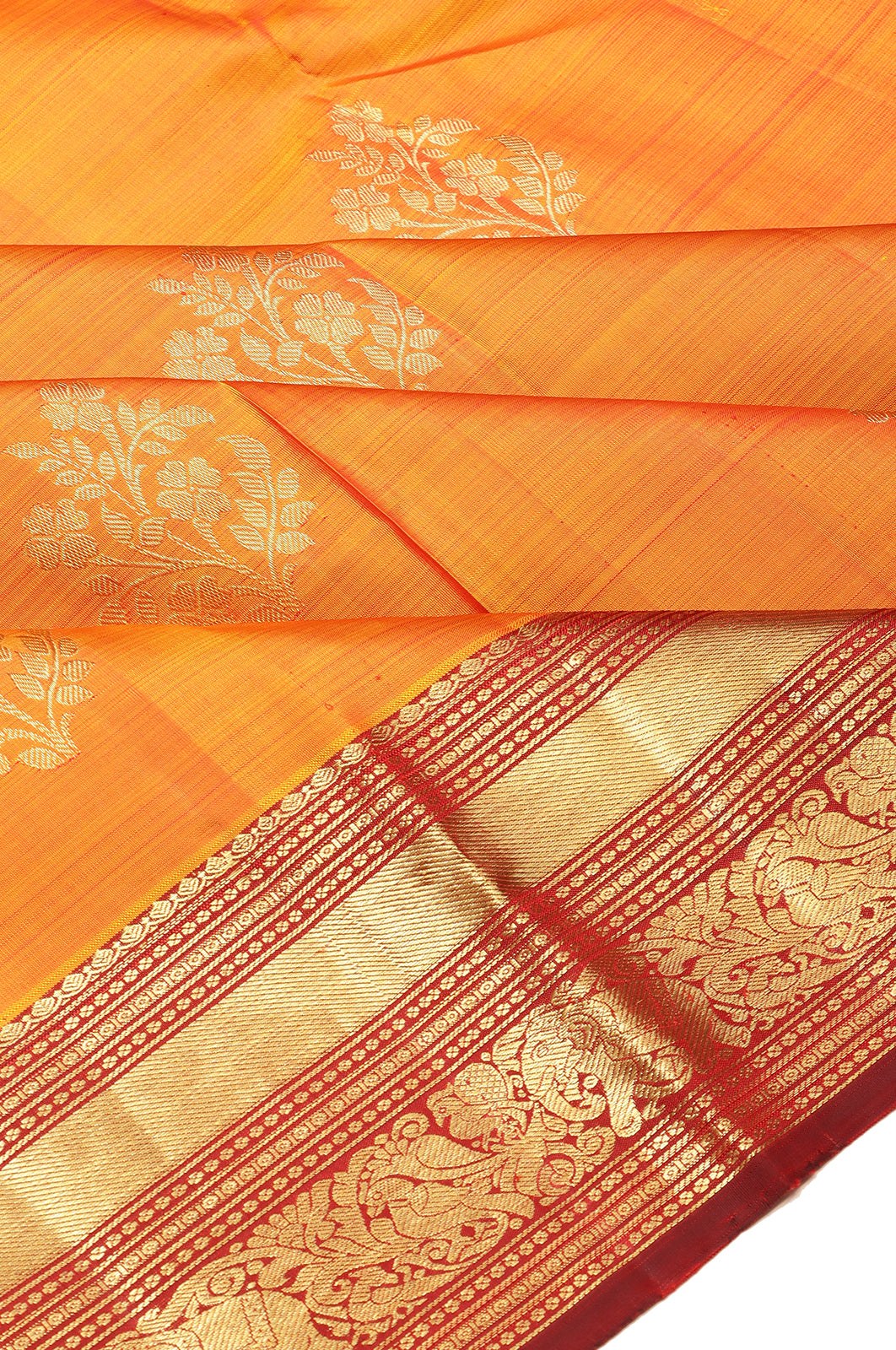 Taranga Kanchi Silk Butta Orange Saree