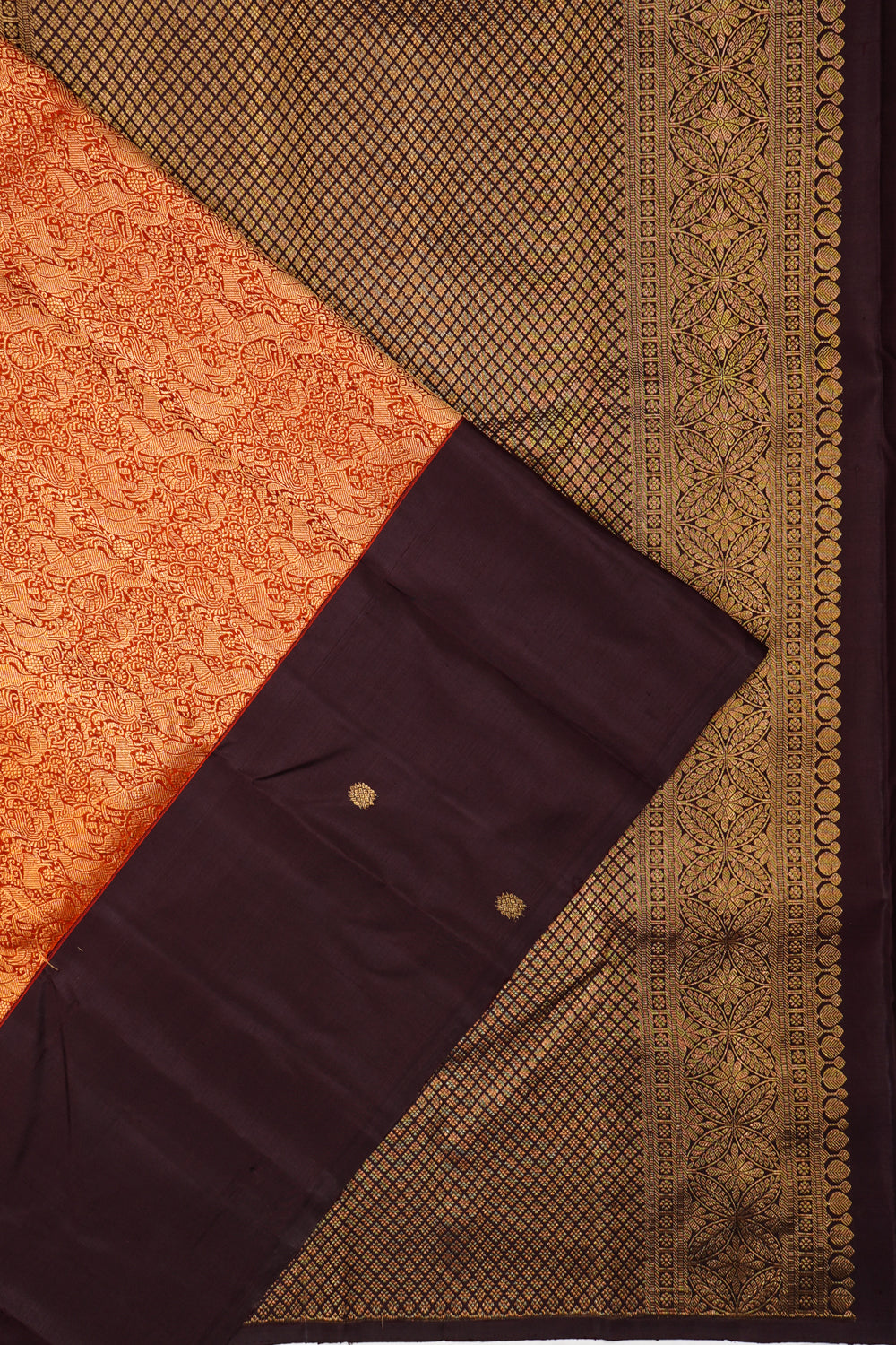 Taranga Kanchi Silk Brocade Red Saree