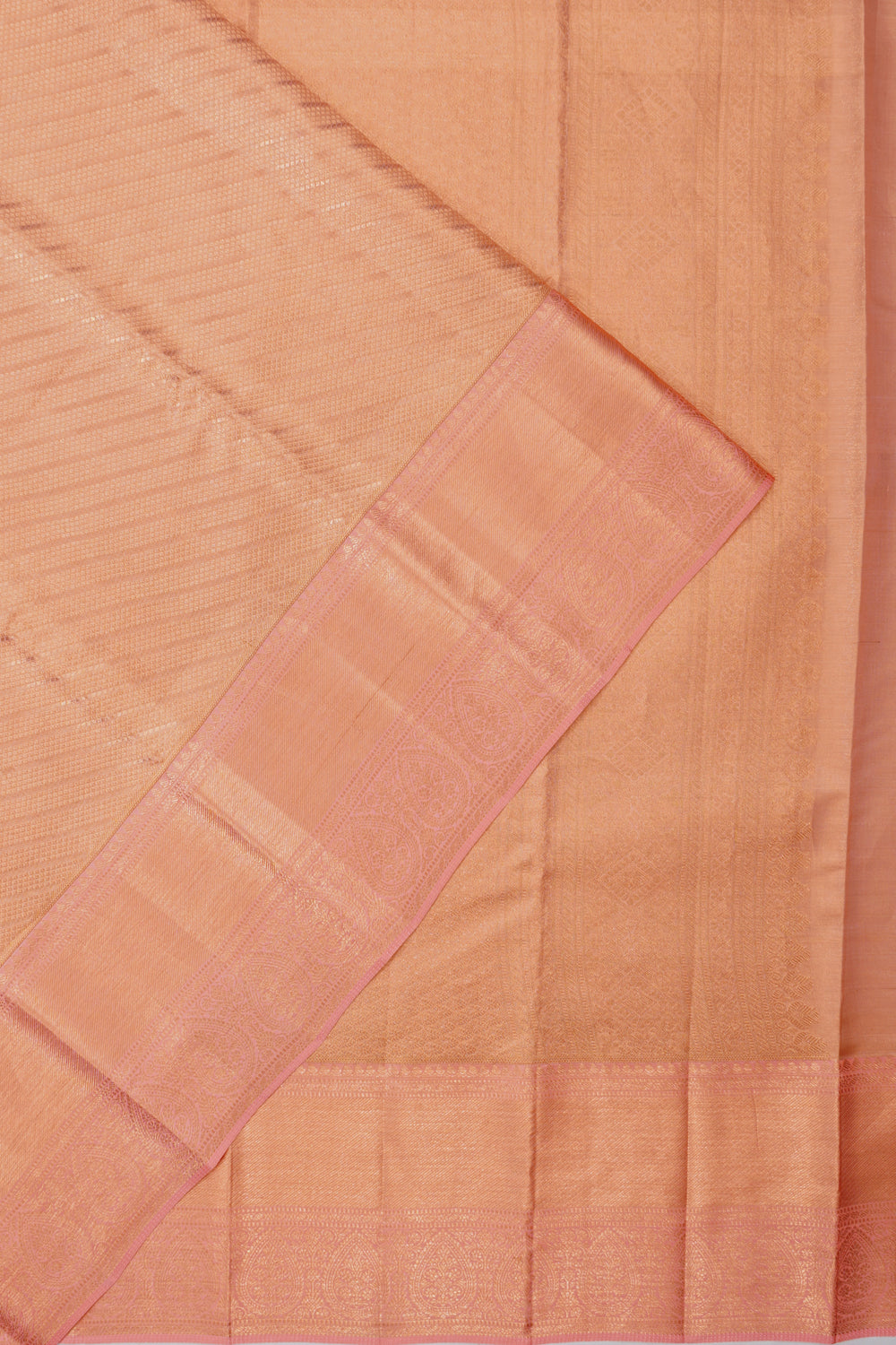 Taranga Kanchi Silk Brocade Peach Saree