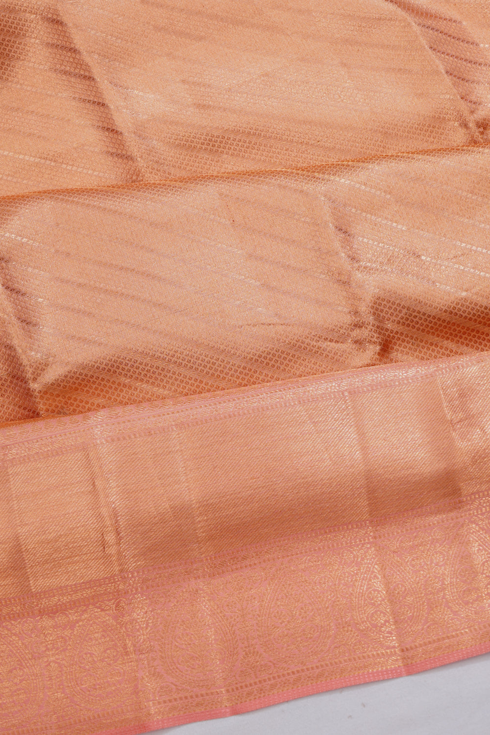 Taranga Kanchi Silk Brocade Peach Saree