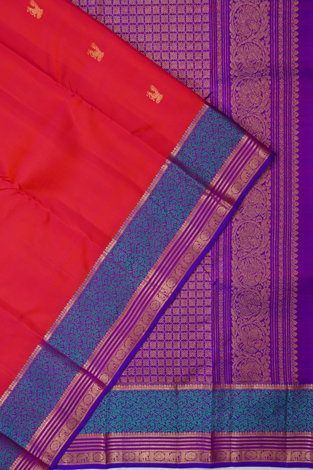 Taranga Kanchi Silk Butta Red Saree