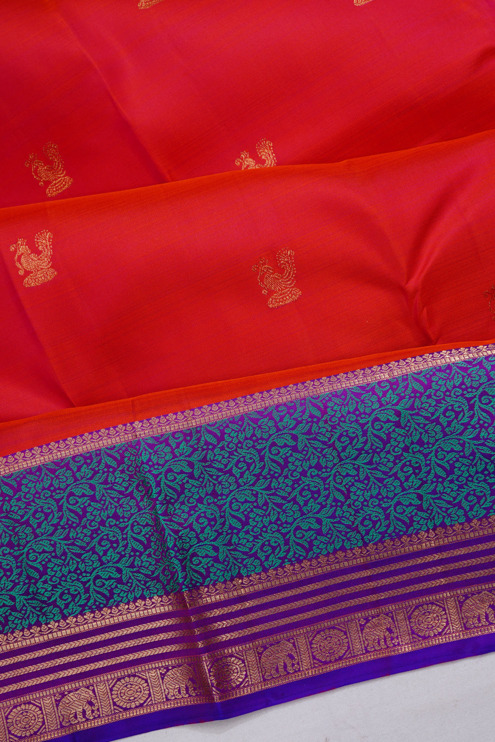 Taranga Kanchi Silk Butta Red Saree