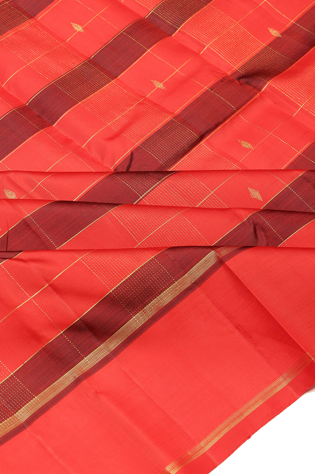 Taranga Kanchi Silk Checks And Butta Red Saree