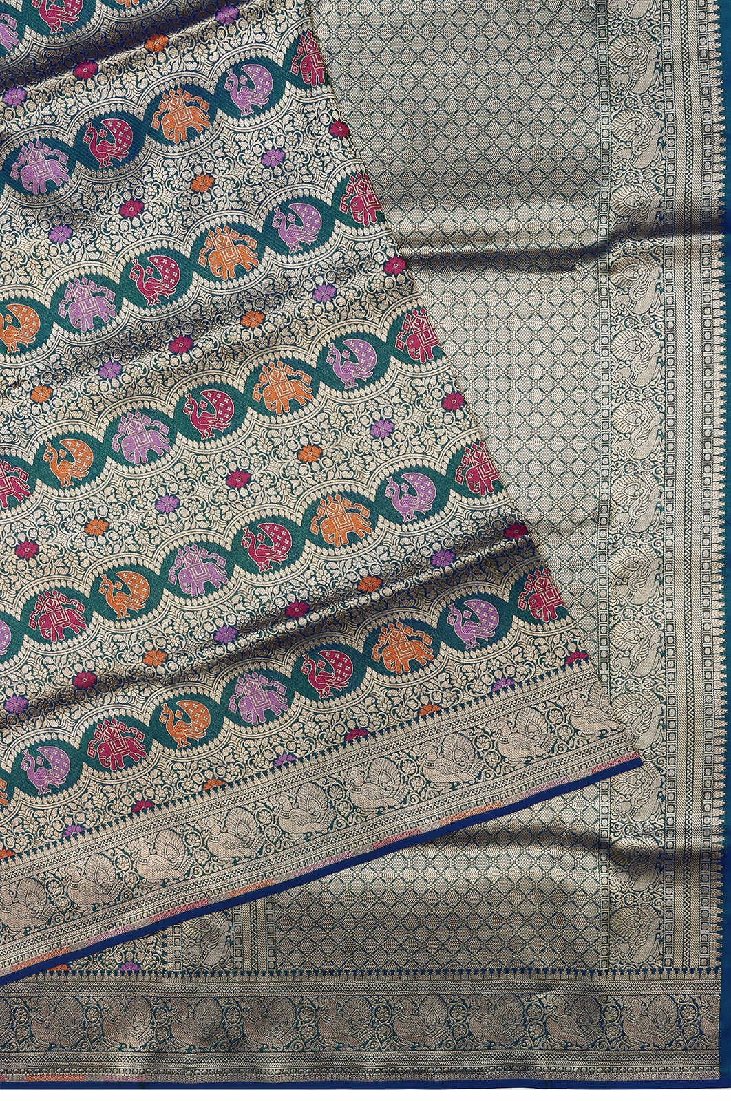 Banarasi Silk Brocade Blue Saree