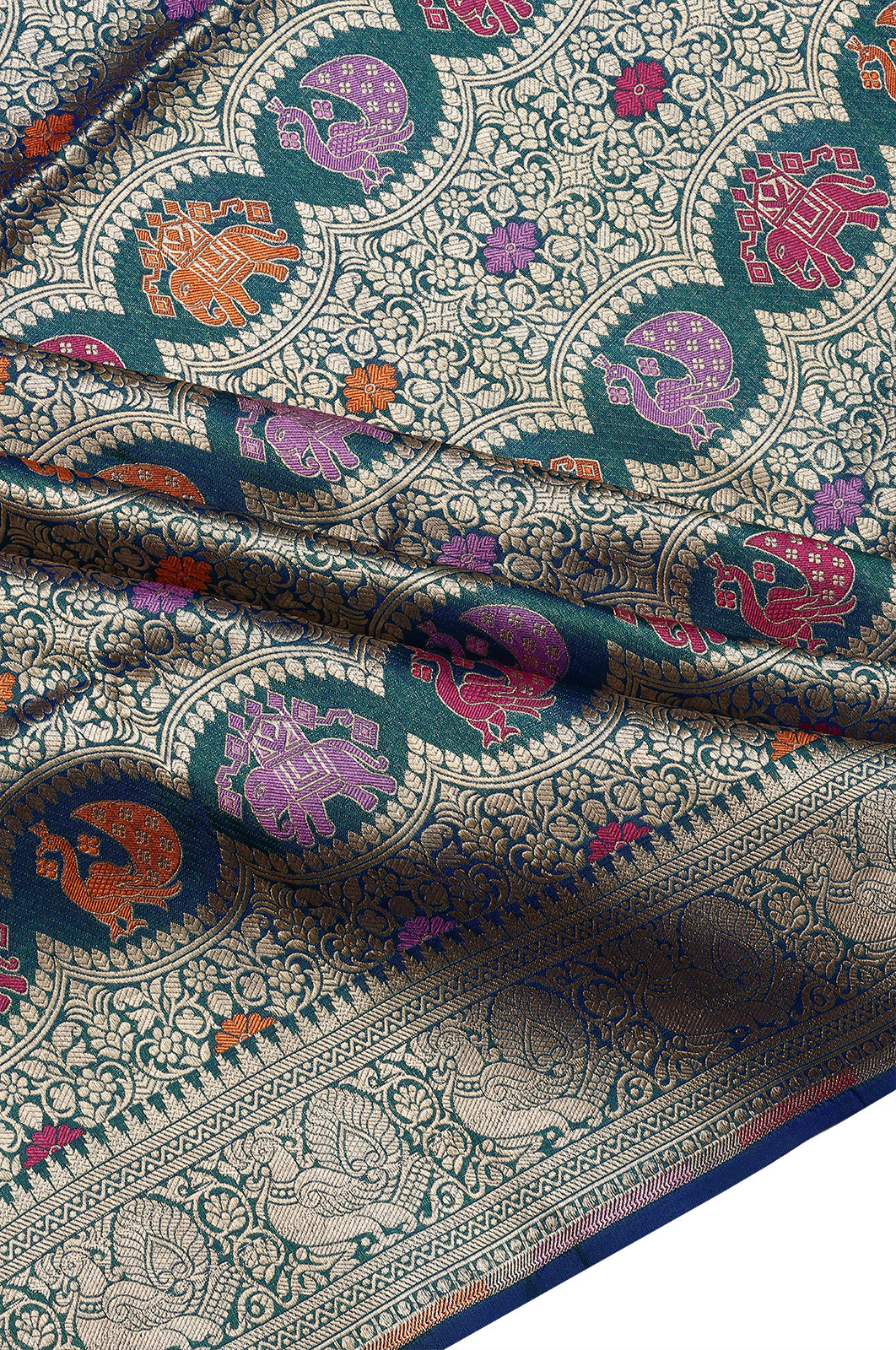 Banarasi Silk Brocade Blue Saree