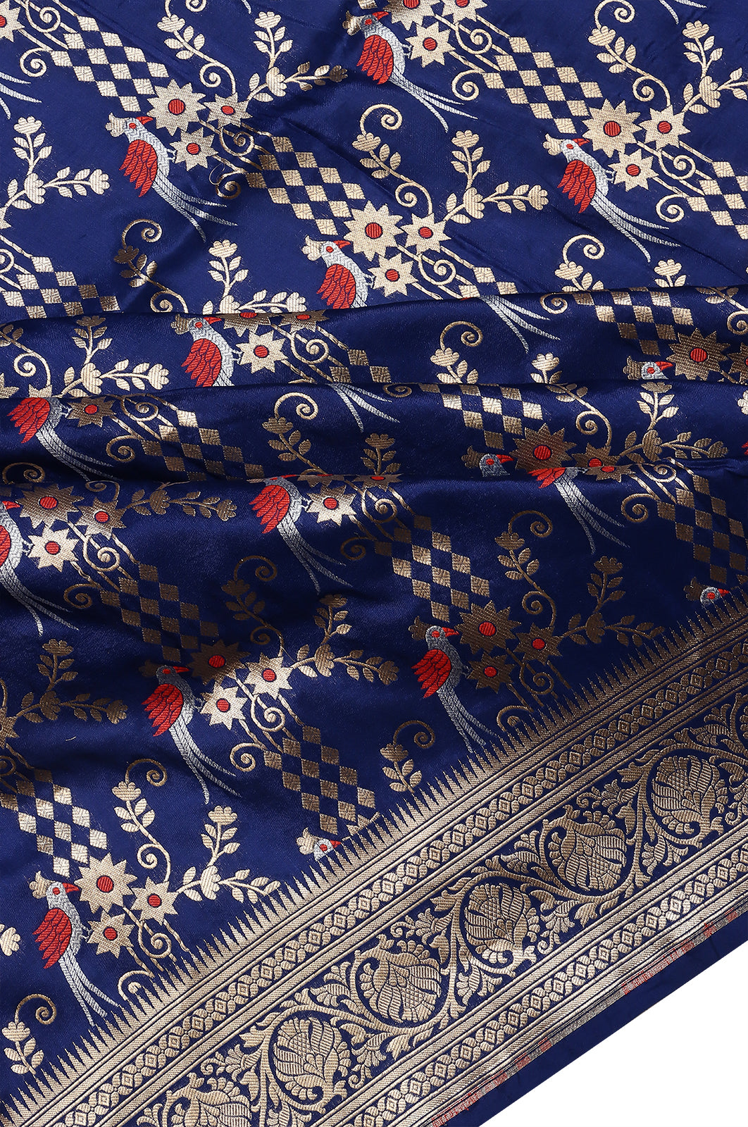 Banarasi Silk Brocade Blue Saree