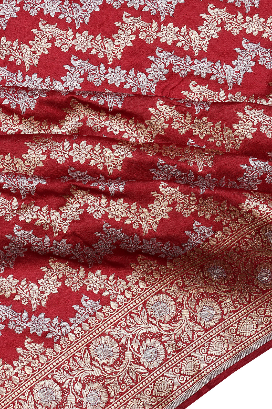 Banarasi Silk Brocade Red Saree