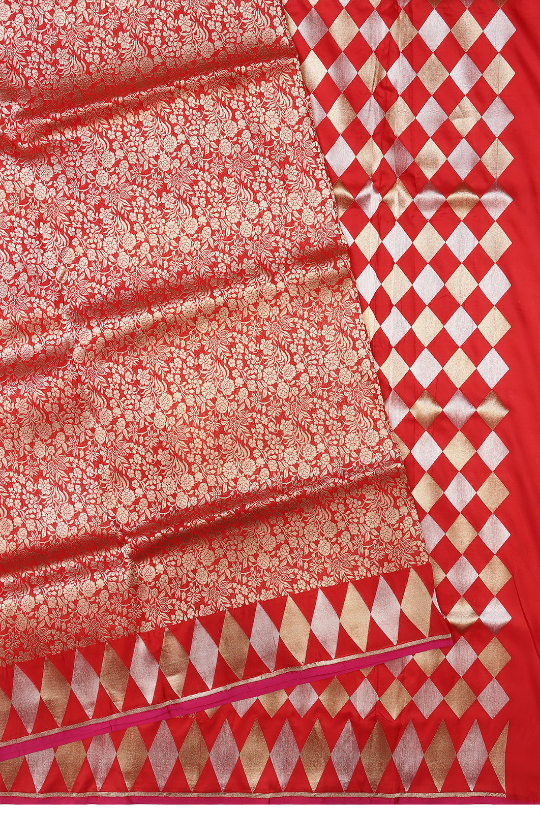 Banarasi Silk Brocade Red Saree