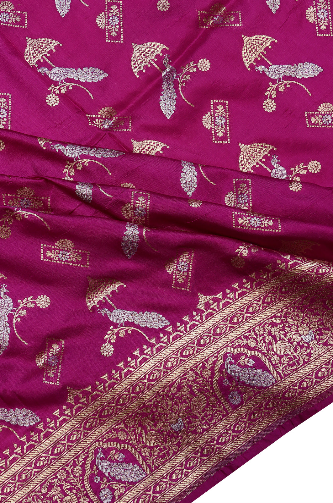 Banarasi Silk Brocade Purple Saree