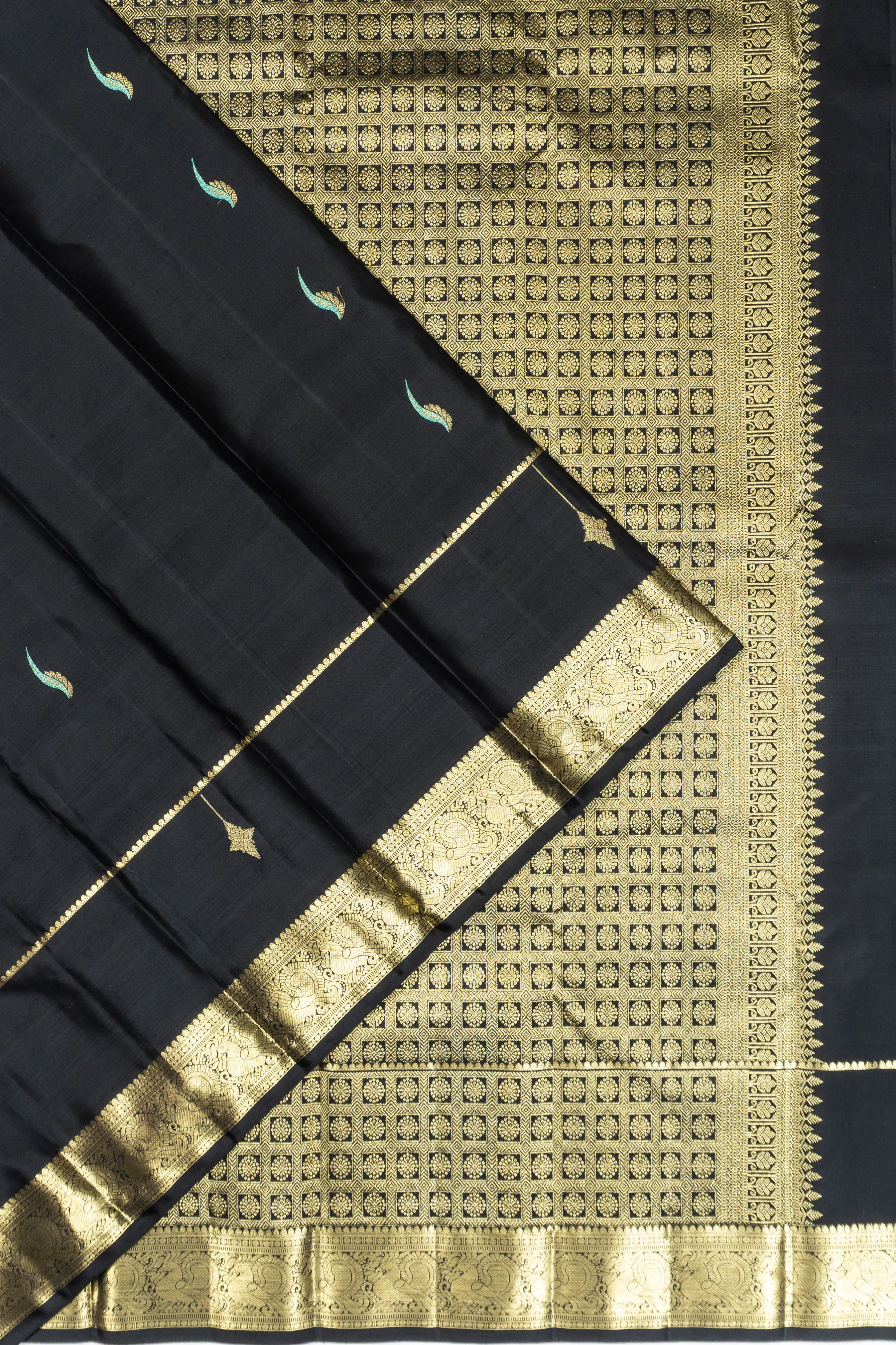 Kanchipuram Silk Butta Black Saree