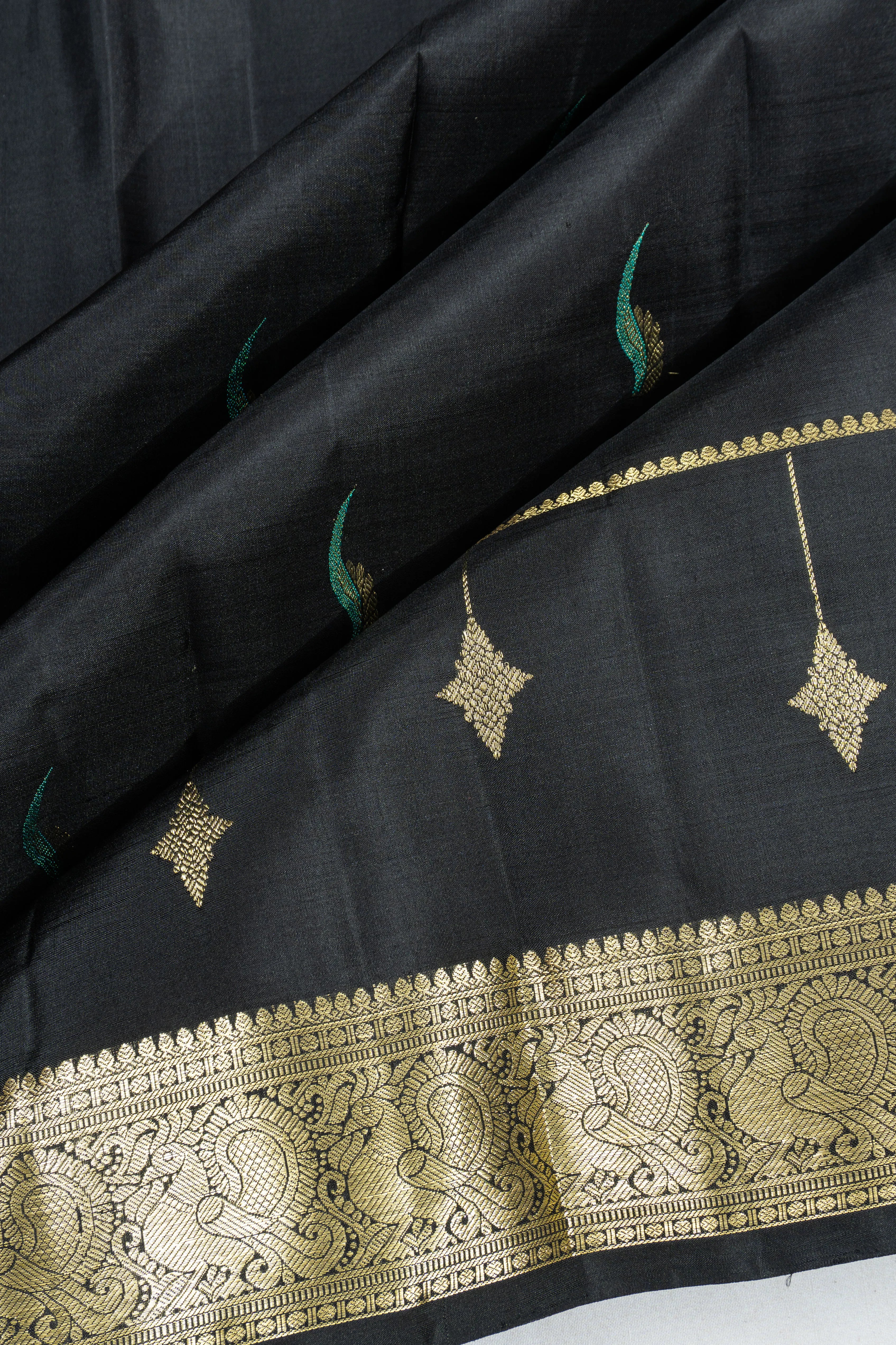 Kanchipuram Silk Butta Black Saree