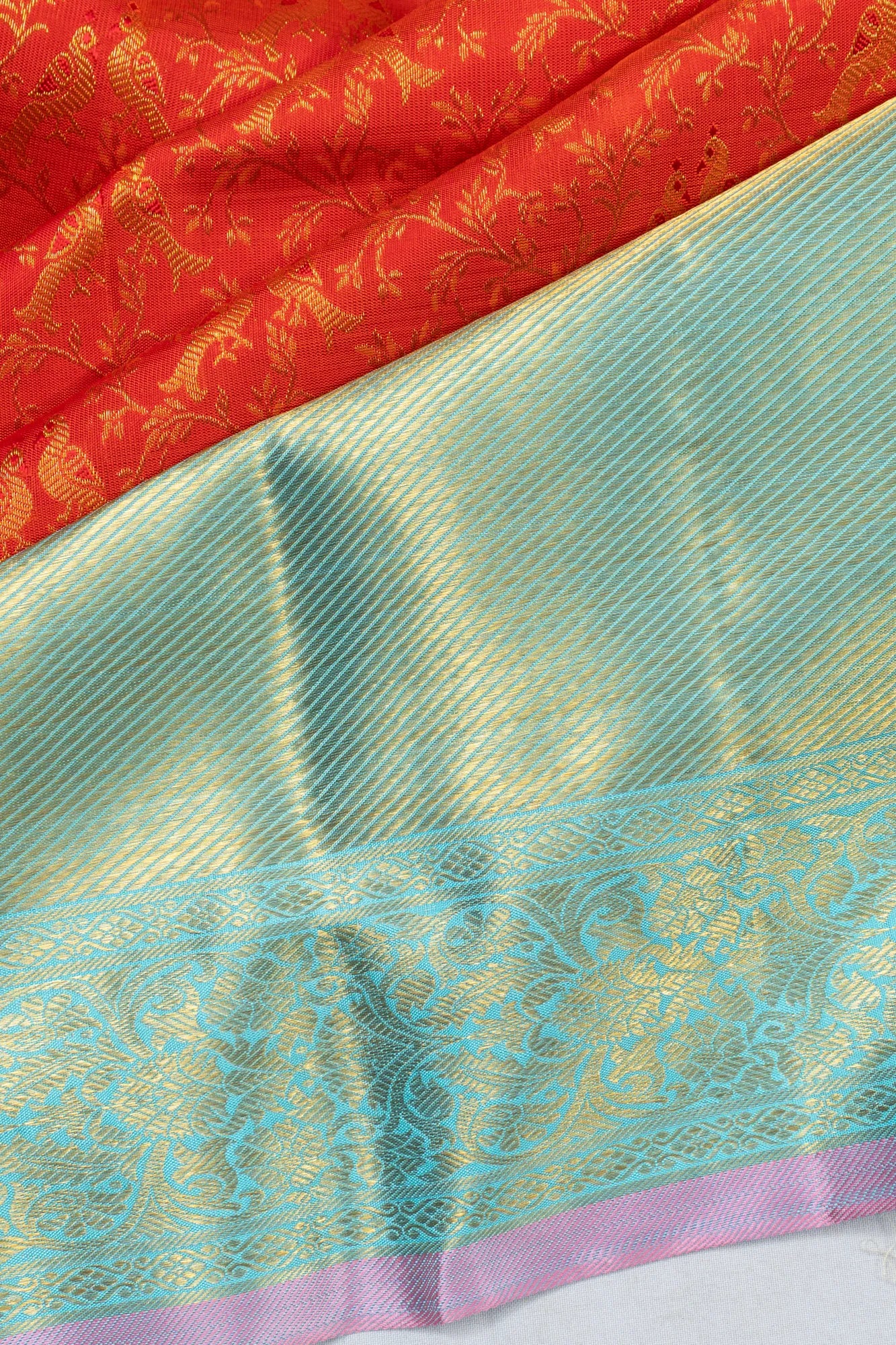 Kanchipuram Silk Jaal Red Saree