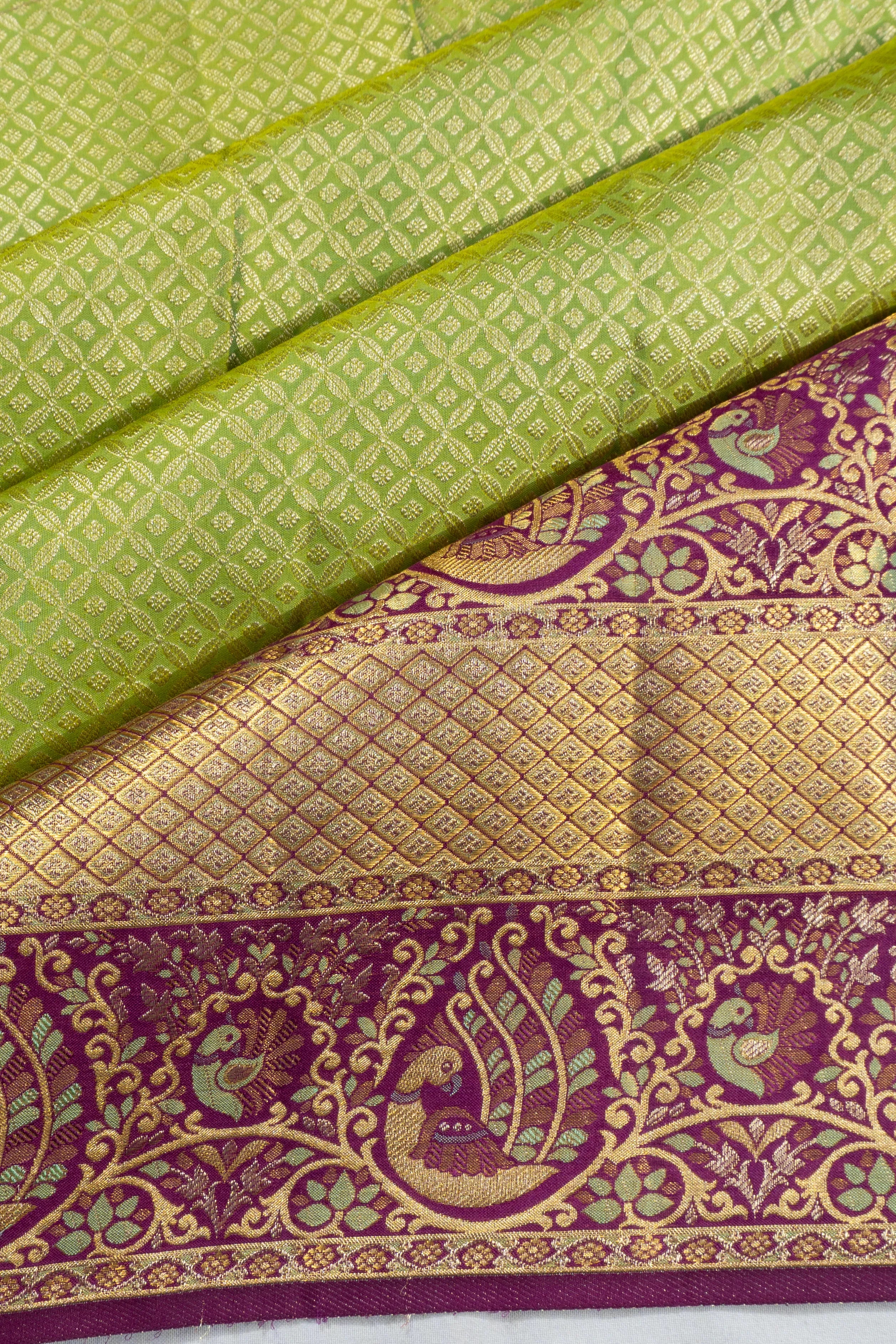 Taranga Kanchi Silk Brocade Green Saree
