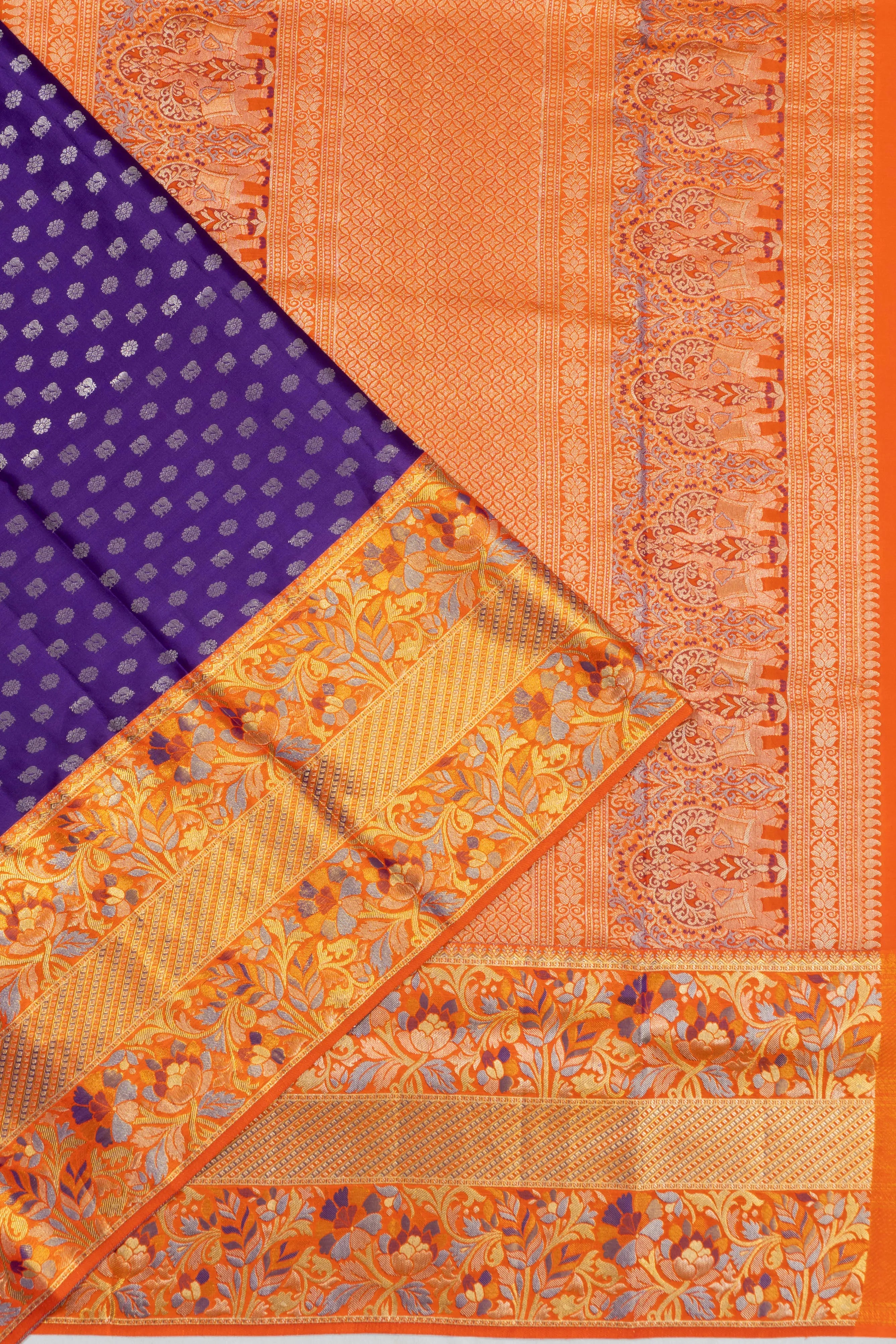 Taranga Kanchi Silk Butta Royal Blue Saree