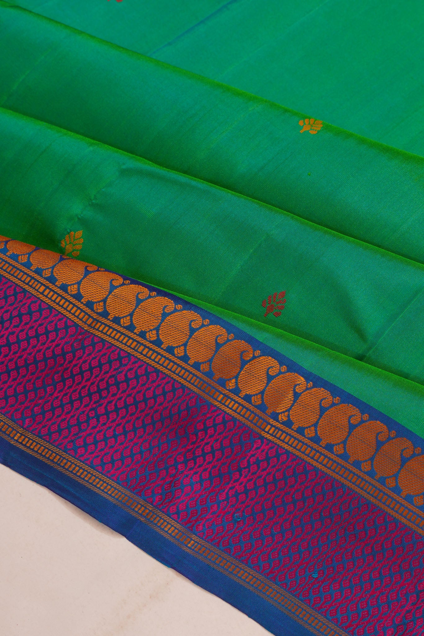 Taranga Kanchi Silk Butta Green Saree