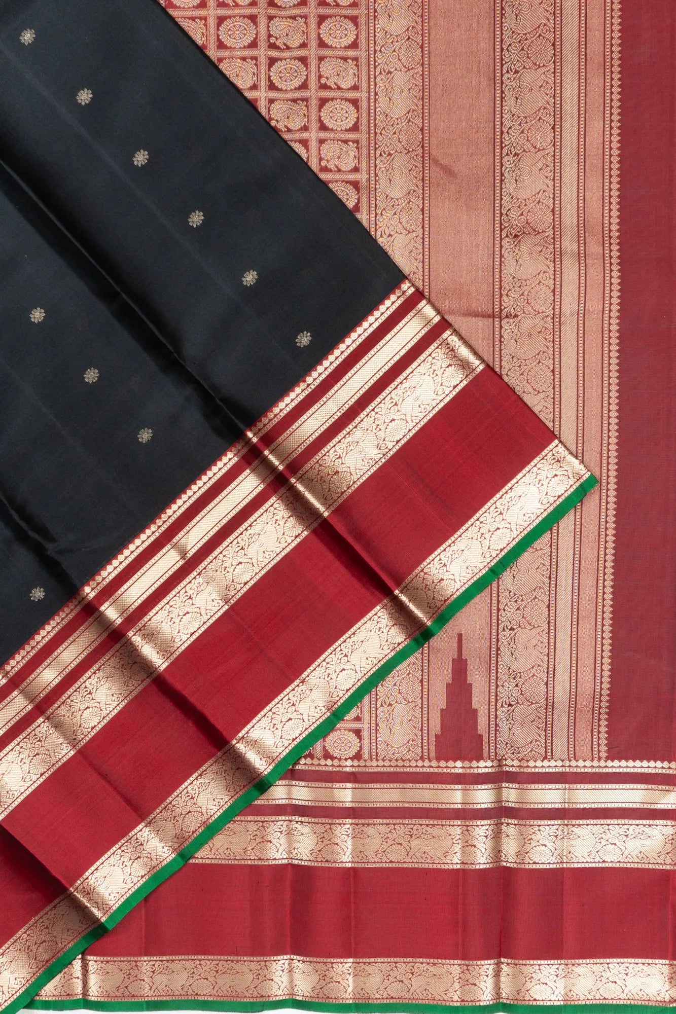 Kanchipuram Silk Butta Black Saree
