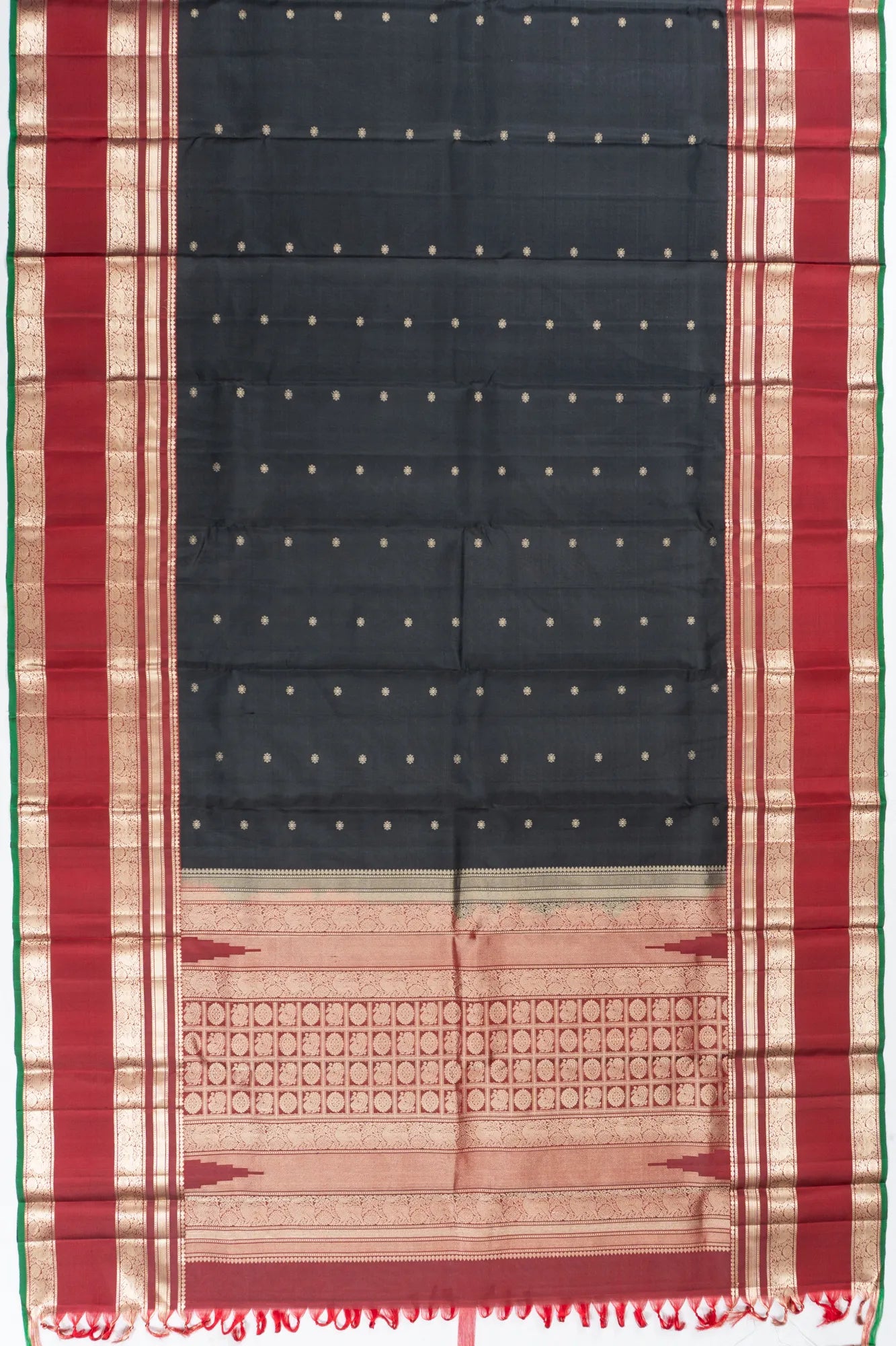 Kanchipuram Silk Butta Black Saree