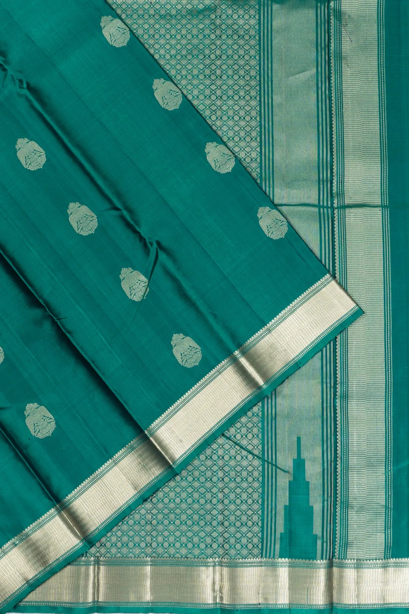 Kanchipuram Silk Butta Green Saree