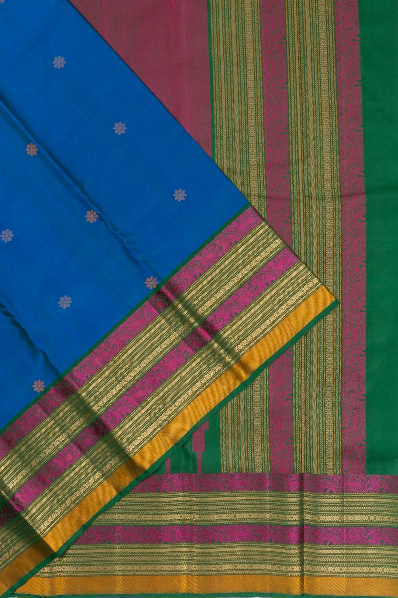 Kanchipuram Silk Butta Blue Saree