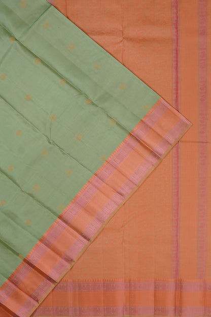Taranga Kanchi Silk Butta Pista Green Saree