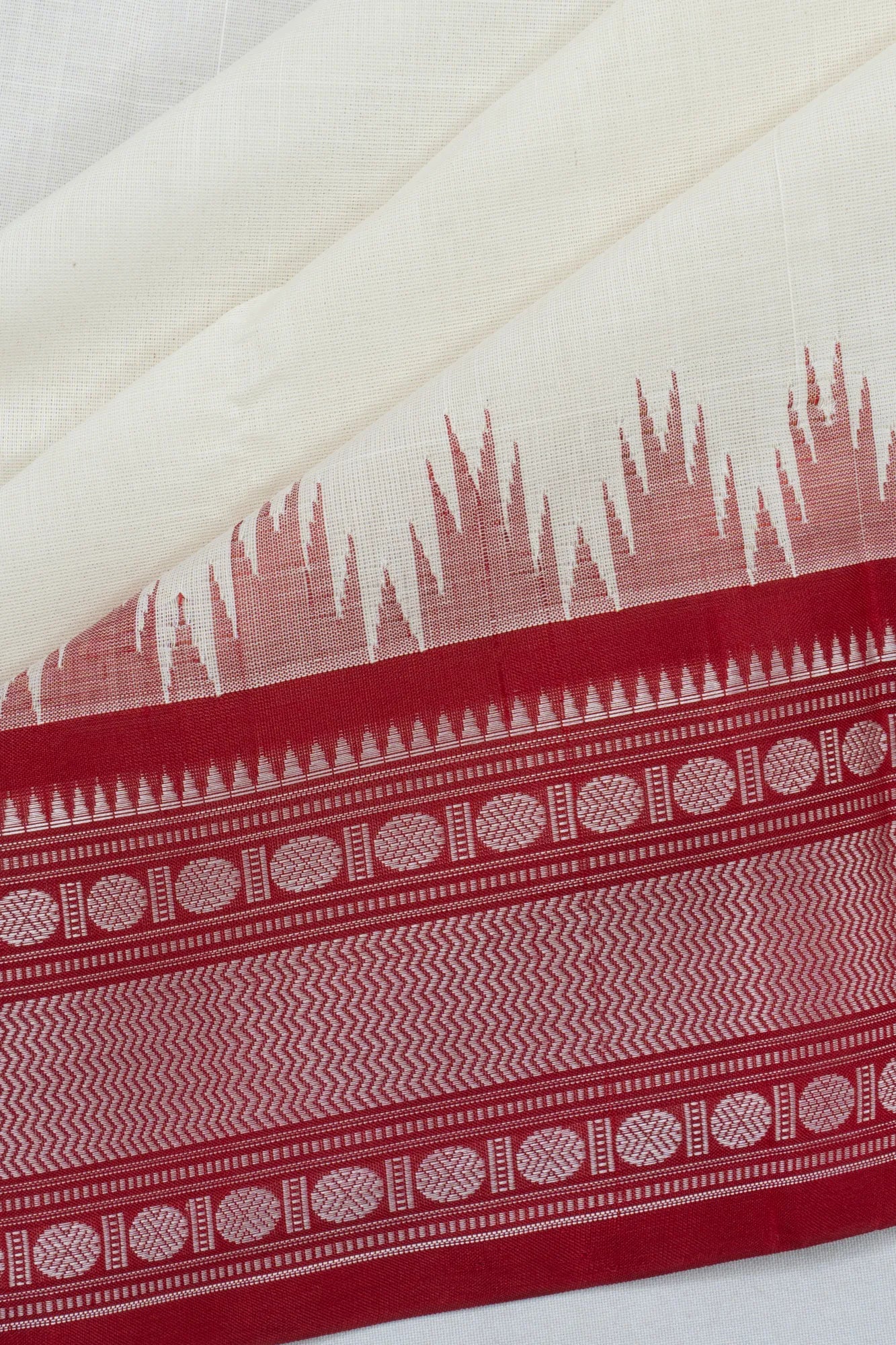 Chettinad Cotton Plain White Saree