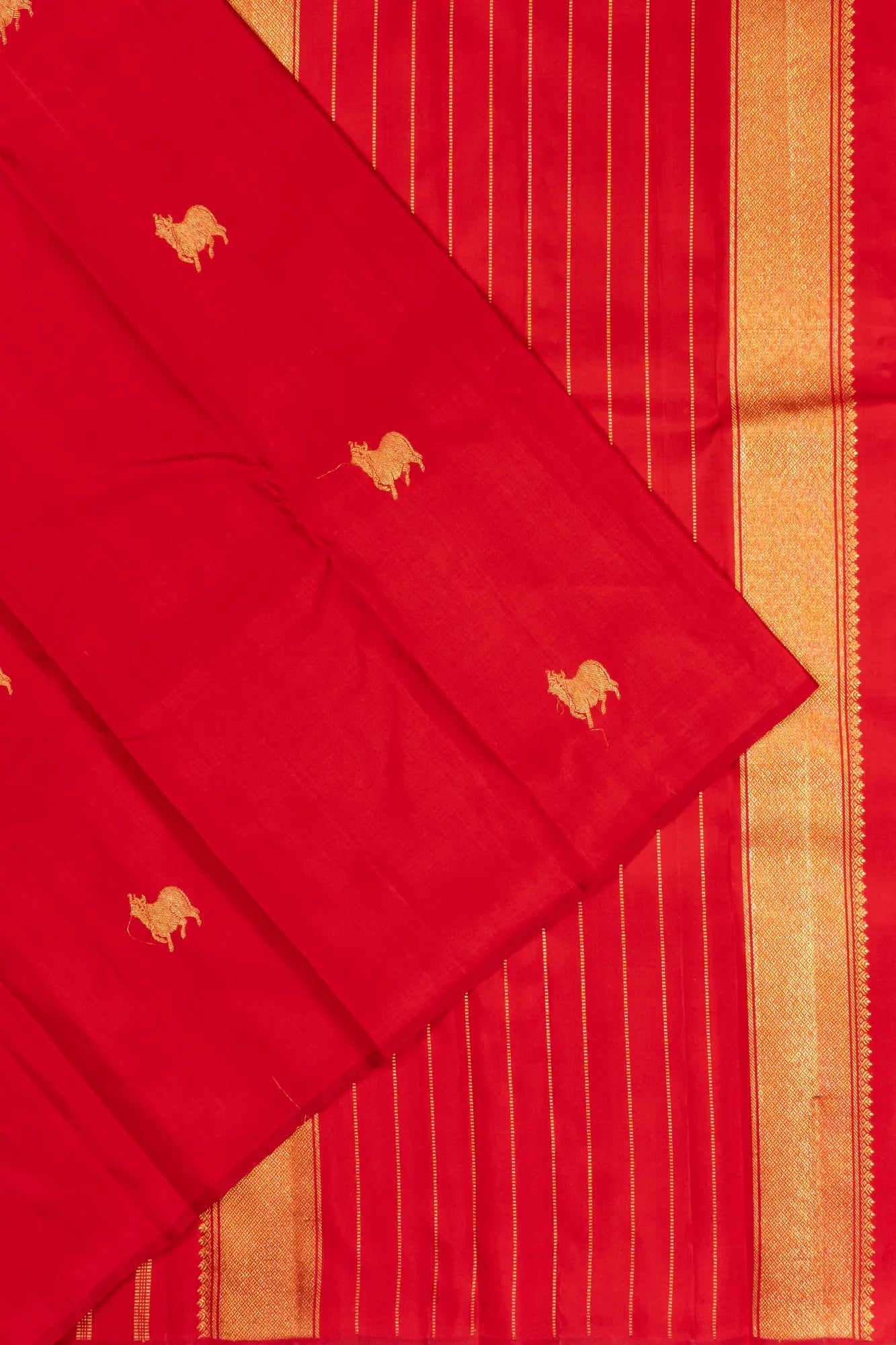 Kanchipuram Silk Butta Red Saree