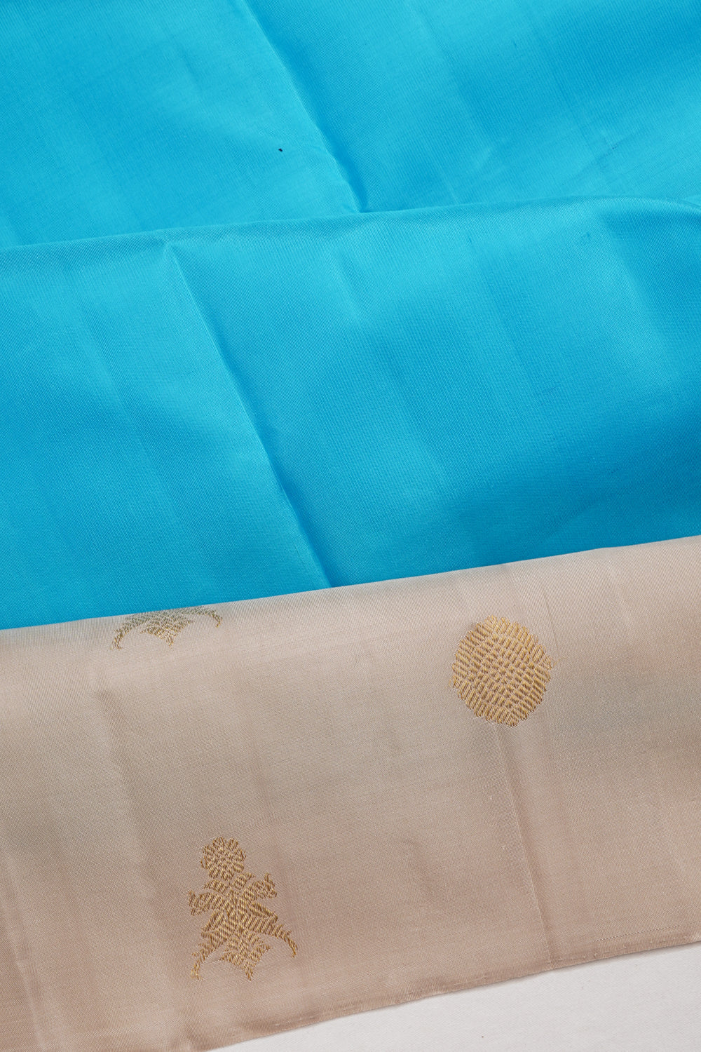 Kanchipuram Silk Plain Sky Blue Saree
