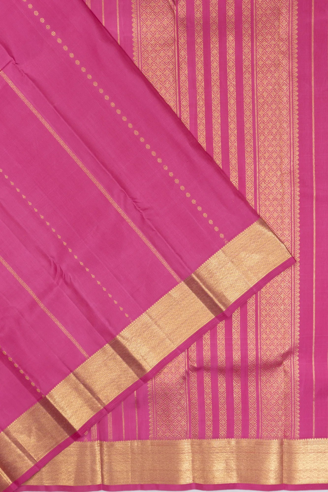 Kanchipuram Silk Lines Pink Saree