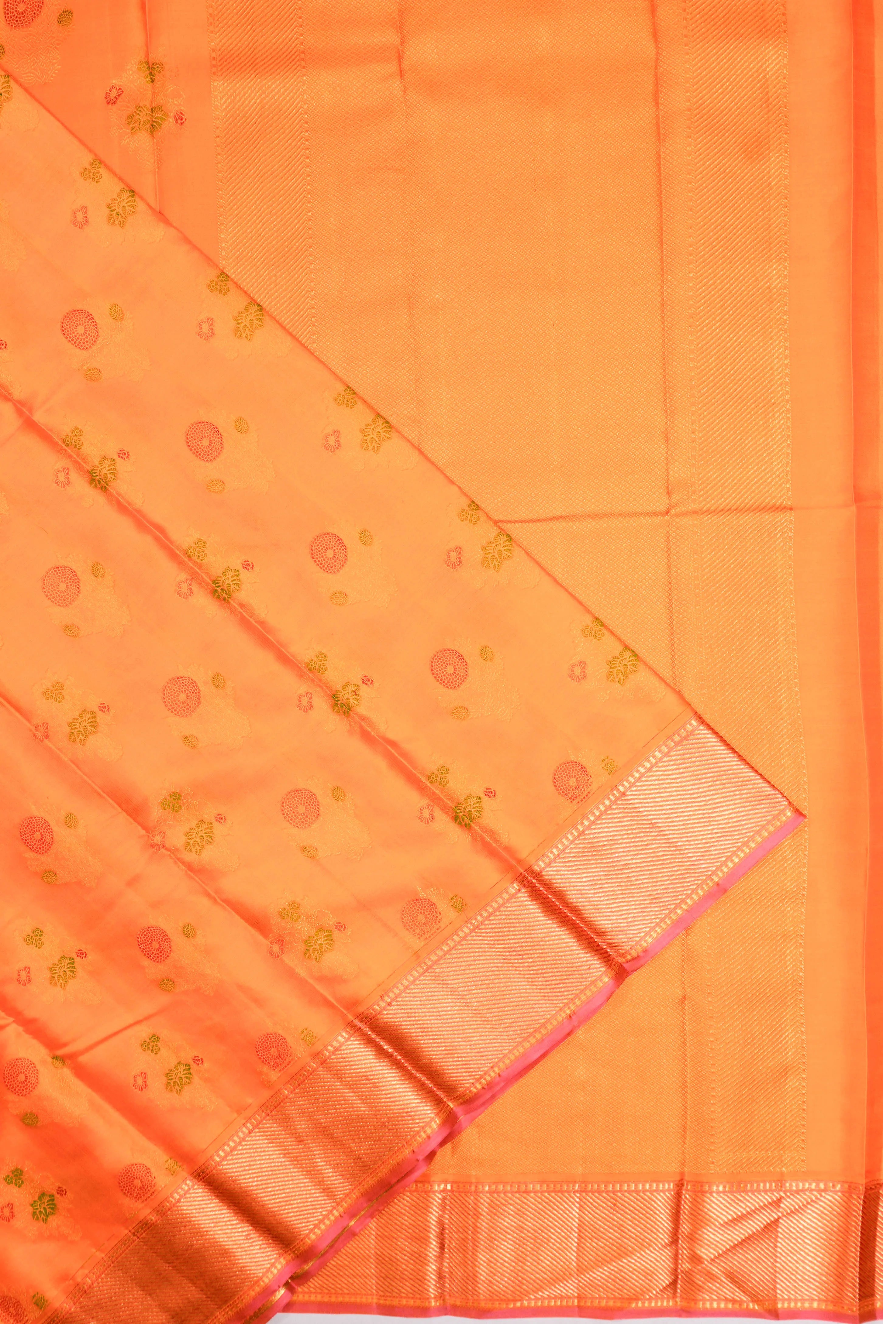 Kanchipuram Silk Brocade Yellow Saree