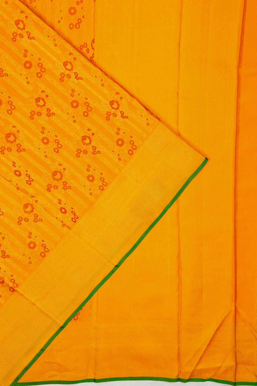 Kanchipuram Silk Brocade Yellow Saree