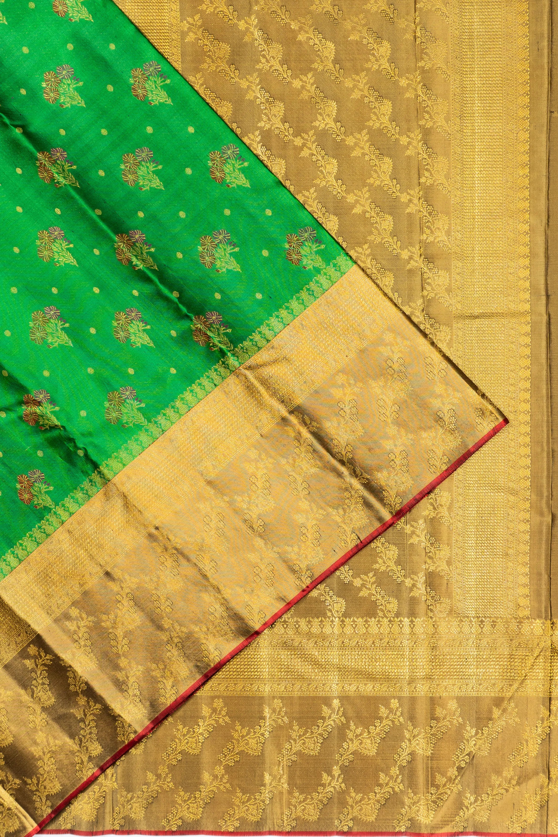Taranga Kanchi Silk Butta Green Saree
